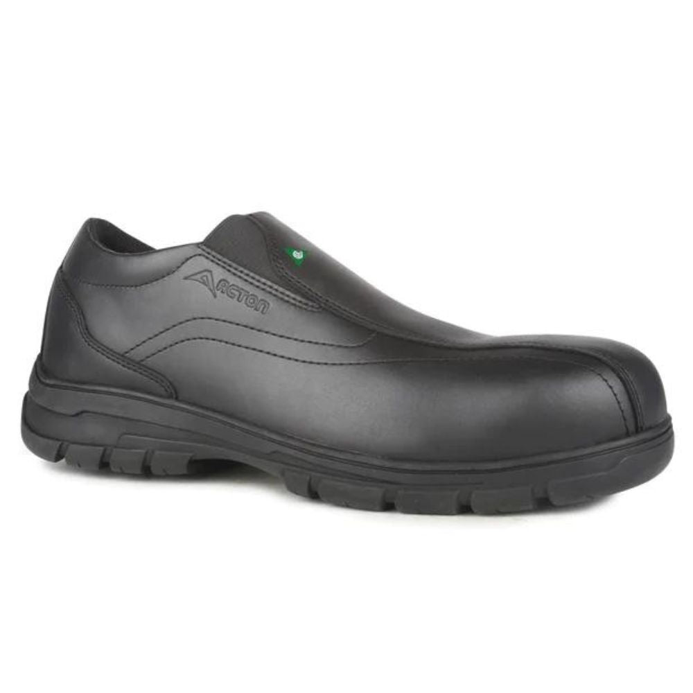 Acton Club Men's Steel Toe Slip-On Leather Work Shoes A9264 Size 11 - Durable Safety Shoes for Construction, Warehouse & Industrial Work