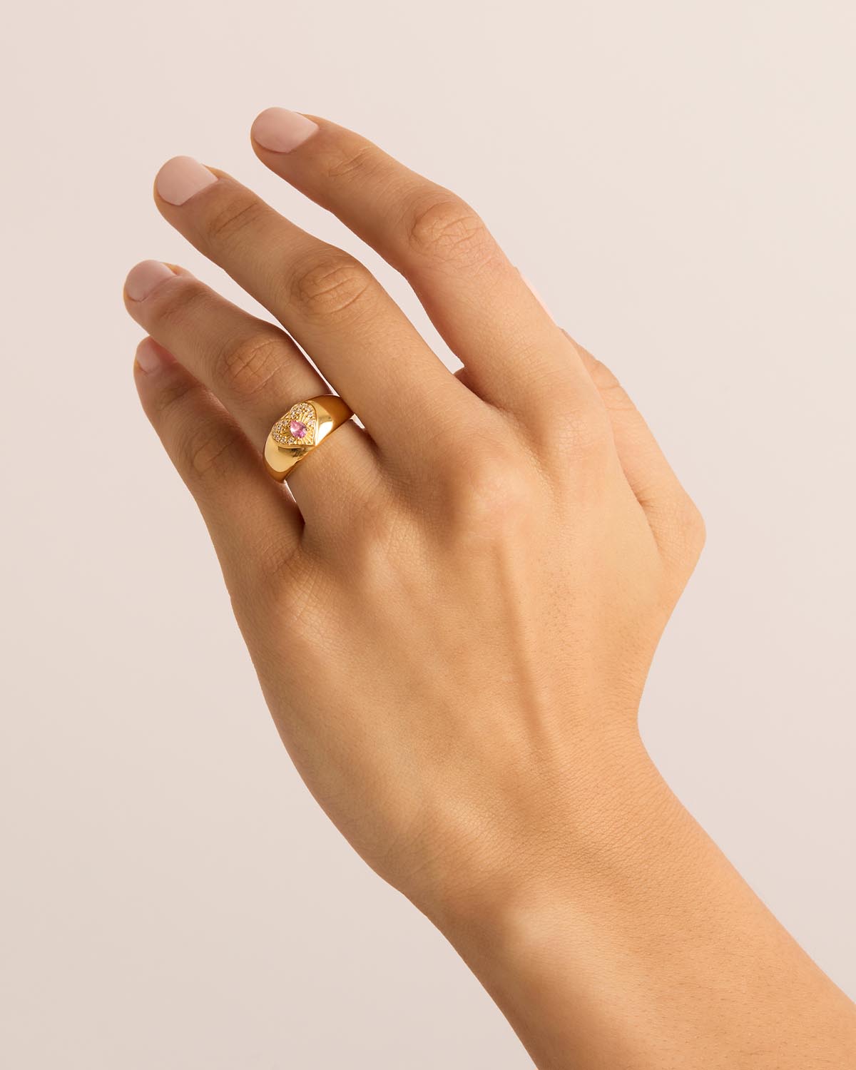 18K Gold Vermeil Heart Ring for Women - Elegant & Dainty Jewelry Gift for Valentine's Day, Anniversary & Special Occasions