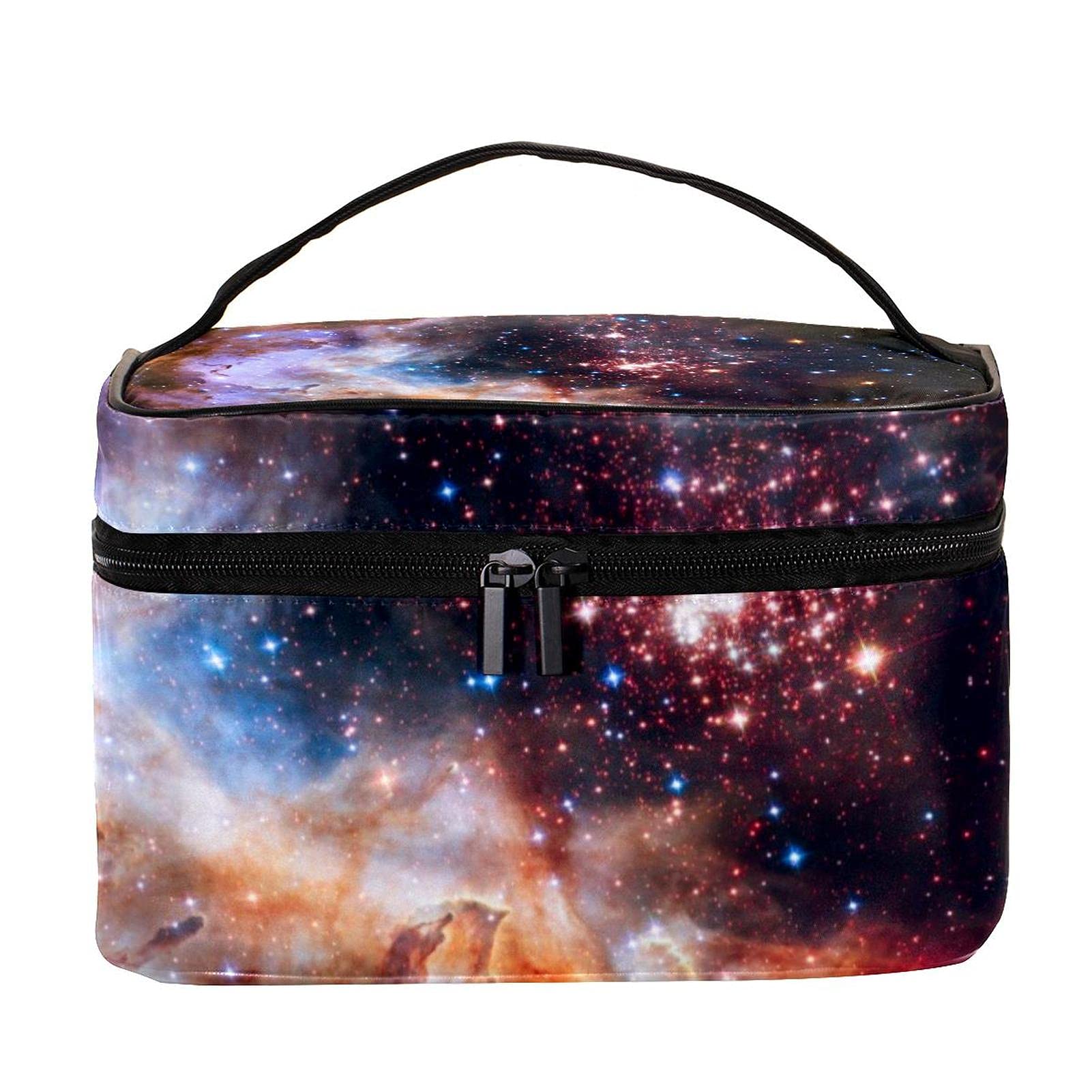 **Galaxy Nebula Starry Sky Travel Makeup Bag – Large Cosmetic Organizer with Zipper, Waterproof Toiletry Bag for Women & Girls – Perfect for Travel, Gym, and Daily Use**