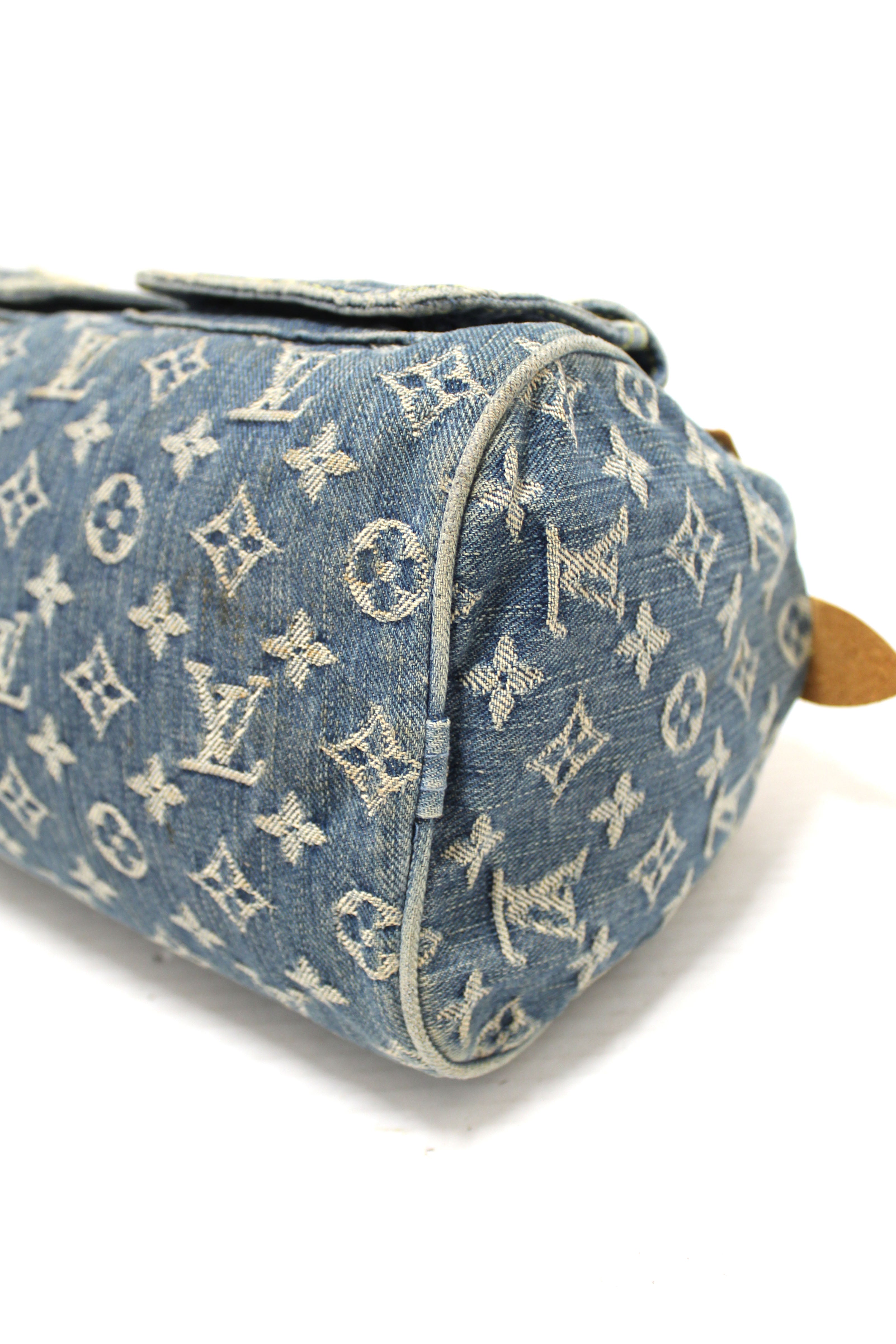 Authentic Louis Vuitton Blue Denim Neo Speedy Handbag for Women - Luxury Designer Crossbody Bag for Travel, Work & Everyday Use