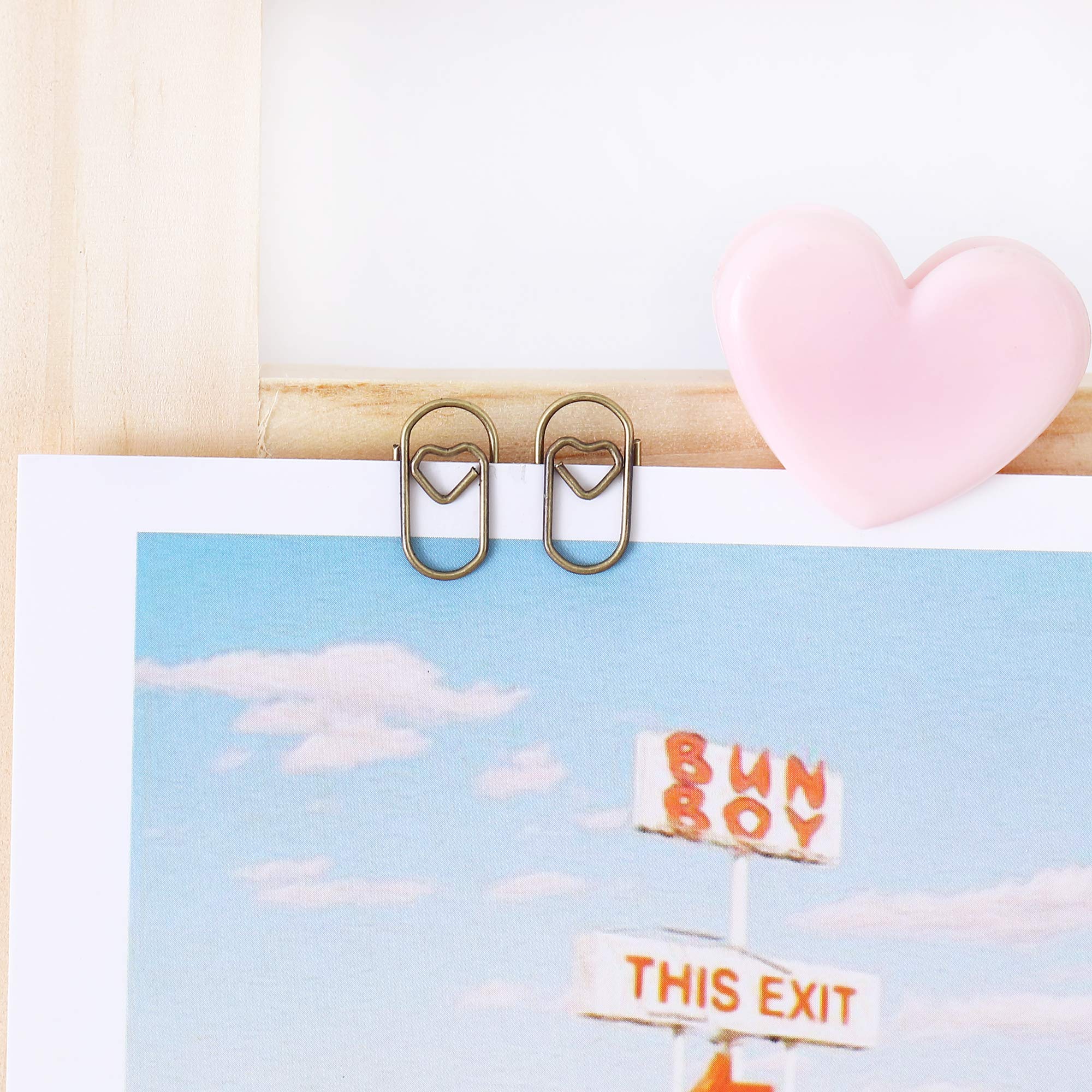 200 Pcs Heart Shaped Paper Clips - Small Stainless Steel Love Paperclips with Tin Holder for Office, School, Home Desk Organization - Perfect for Gift Wrapping, Scrapbooking & Document Filing