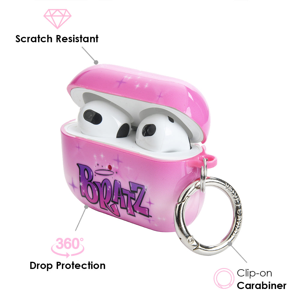 Bratz Airbrush Angelz AirPod Case - Cute & Protective Cover for AirPods 1/2/3 & Pro - Trendy Accessory for School, Work & Travel