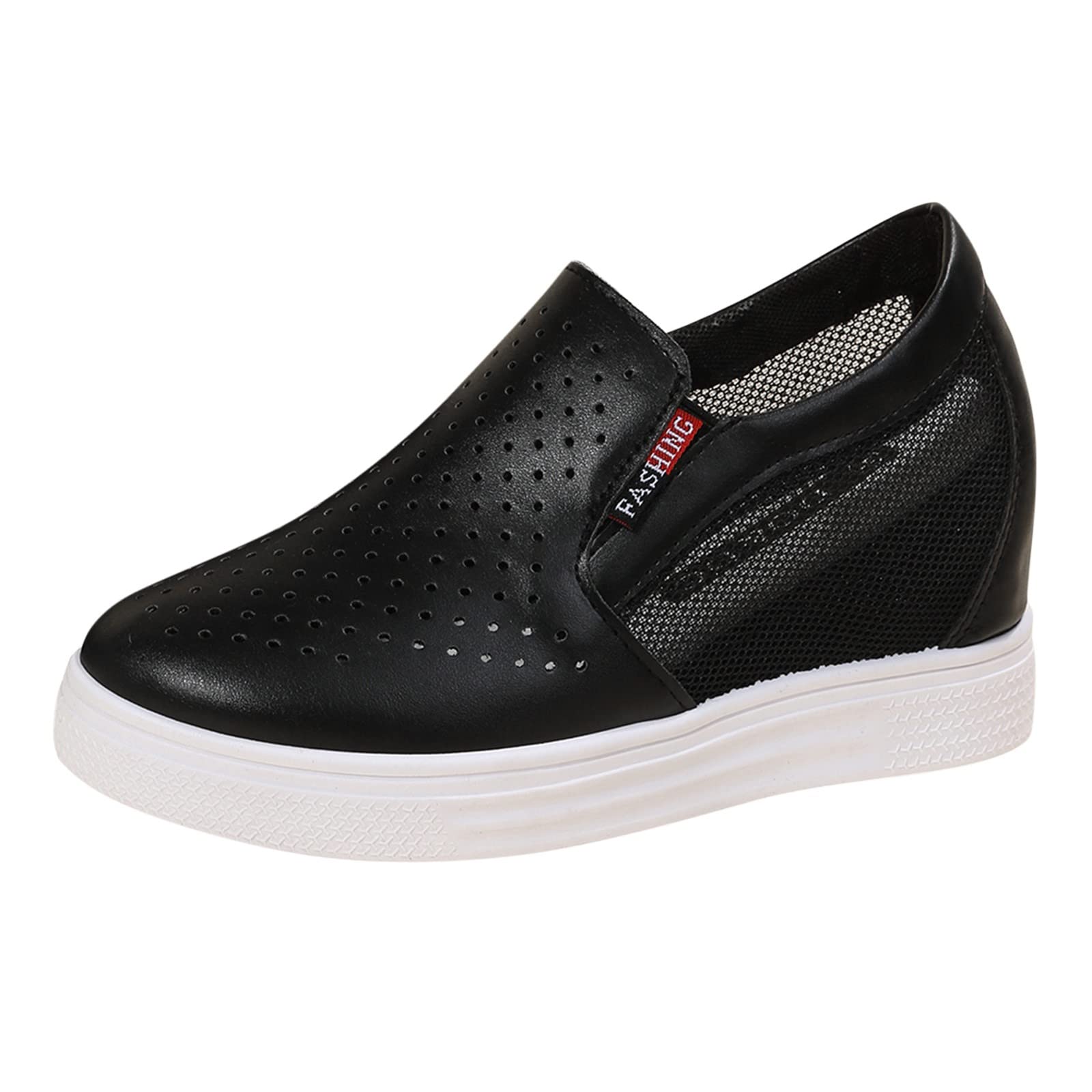 Breathable Women's Split-Toe Flat Sneakers - Non-Slip Mesh Slip-On Work Shoes with Thick Sole & Wide Width Options | Fast Shipping | Perfect for Nurses, Waitresses & Casual Wear