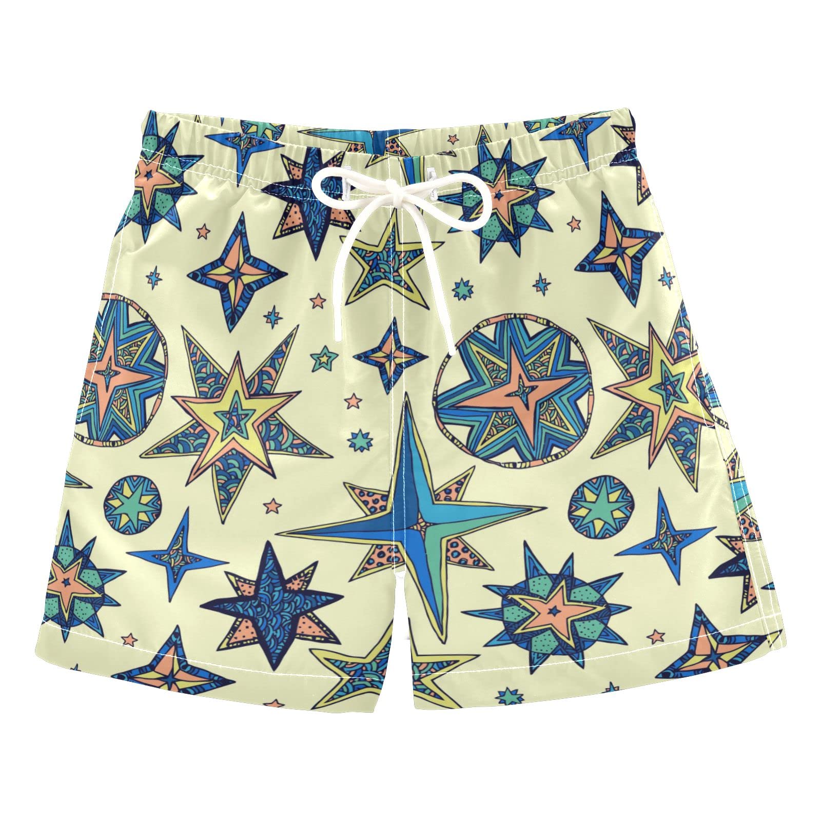 Boys' Starry Sky Swim Trunks - Quick Dry Toddler Swimwear for Kids 2-8 Years | Beach, Pool & Summer Water Play