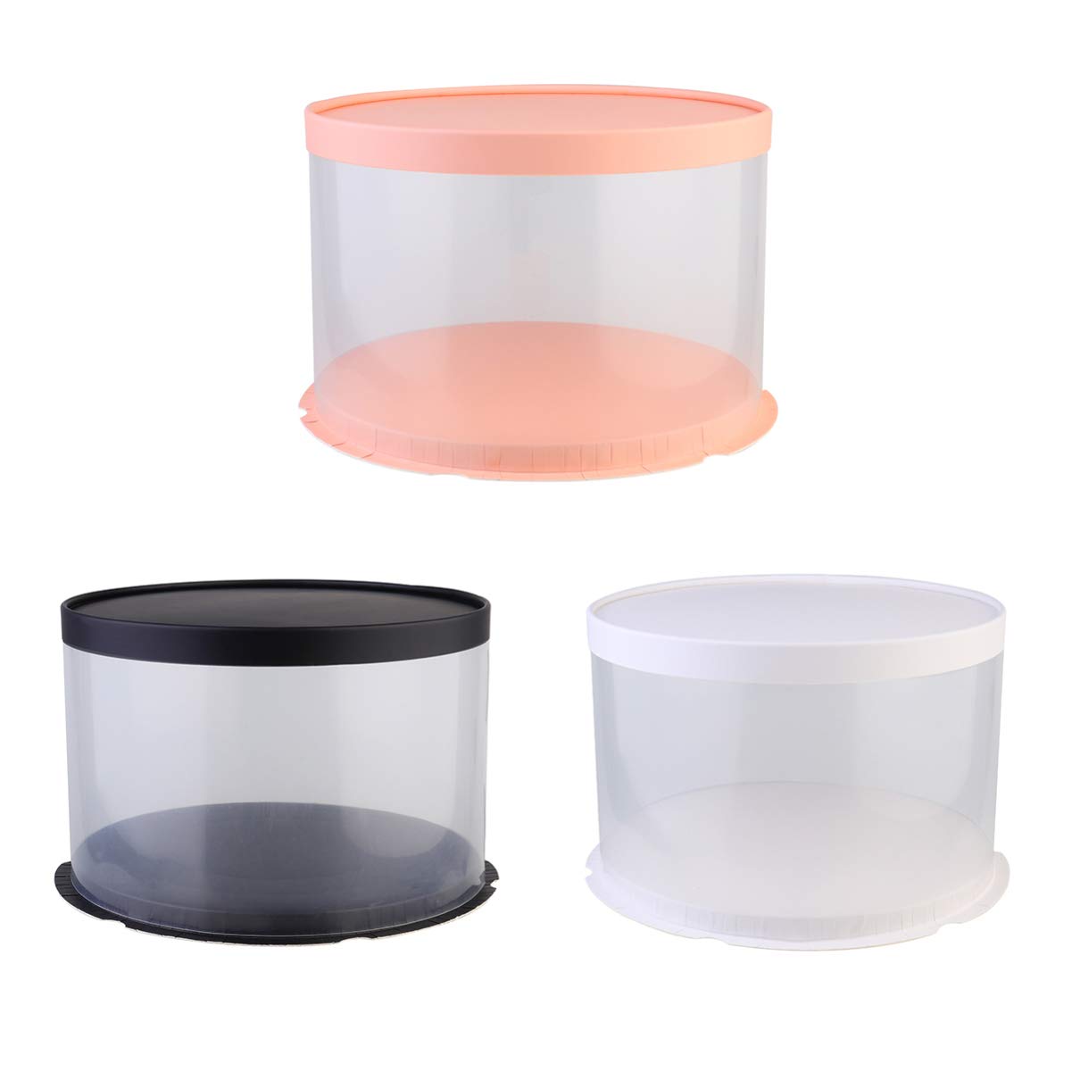 Hemoton 3-Piece Plastic Cake Storage Container Set - Transparent Round Cake Box with Dome Lid for Wedding, Bakery & Dessert Display - Perfect for Cake Transport, Party Serving & Kitchen Storage