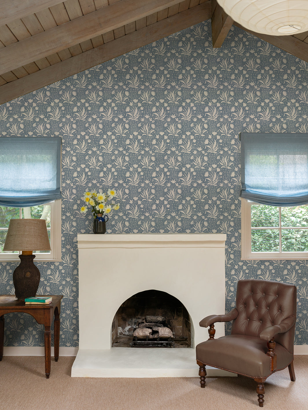 Nathan Turner Blue Floral Wallpaper - Peel and Stick Removable Wallpaper for Bedroom, Living Room, and Nursery Decor