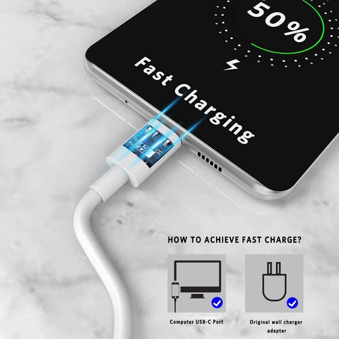 Samsung Galaxy Z Flip 6/Z Fold 6/Z Flip 5/Z Fold 5/Z Flip 4 Fast Charger - 20W USB C Wall Charger with 1M Cable - UK 3 Pin Plug for Quick Phone Charging | Perfect for Home, Office & Travel Use