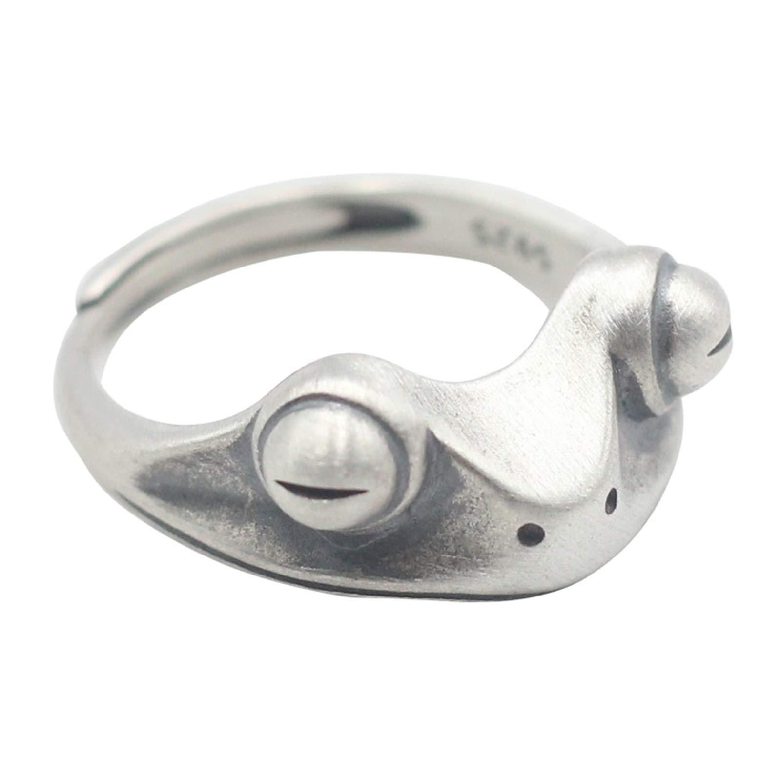 925 Sterling Silver Frog Ring for Women & Men - Adjustable Animal Jewelry for Casual Wear
