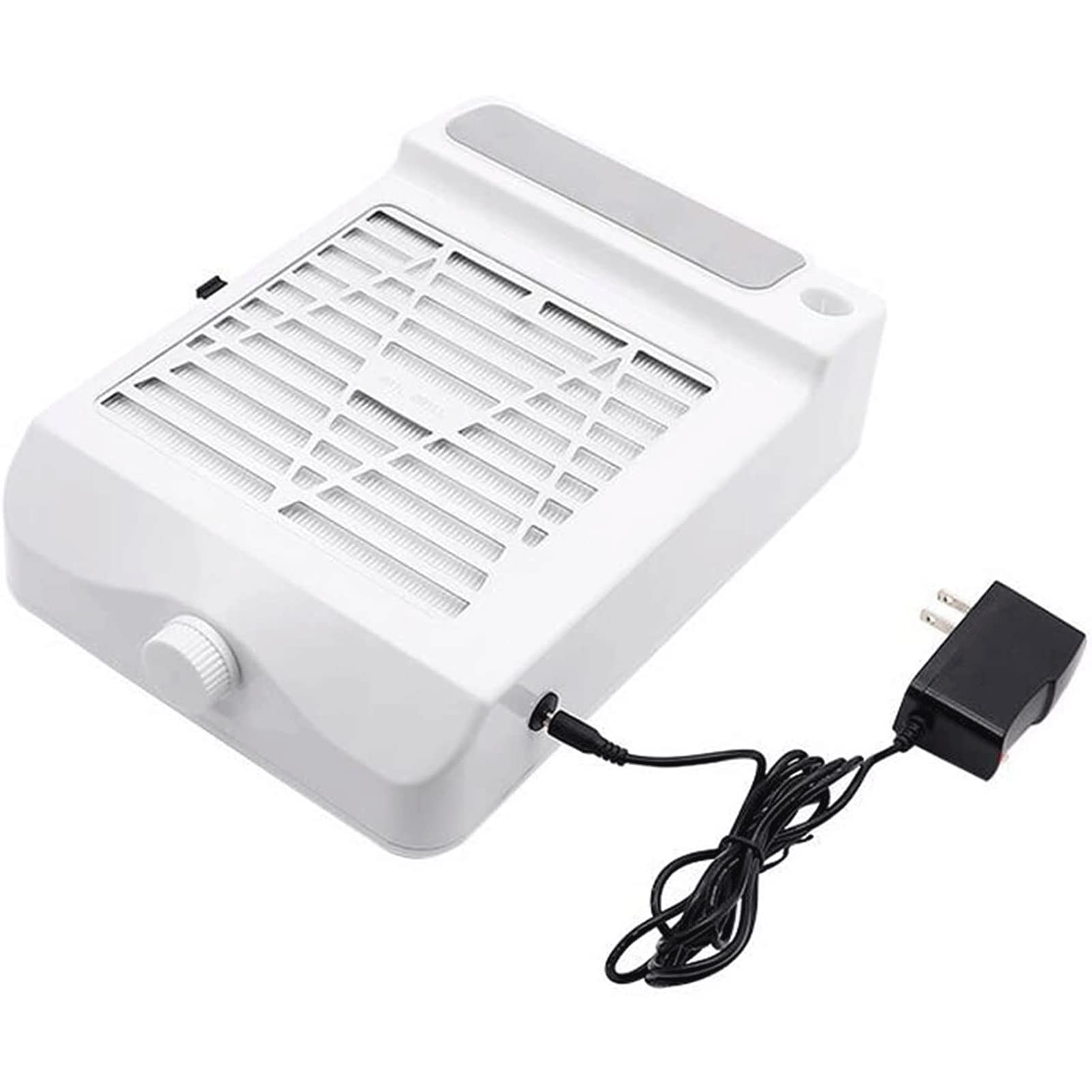 ZBQLKM Rechargeable Nail Dust Collector Vacuum Machine - Electric Manicure & Pedicure Dust Extractor with 360° LED Light | Portable Nail Salon Equipment for Home & Professional Use