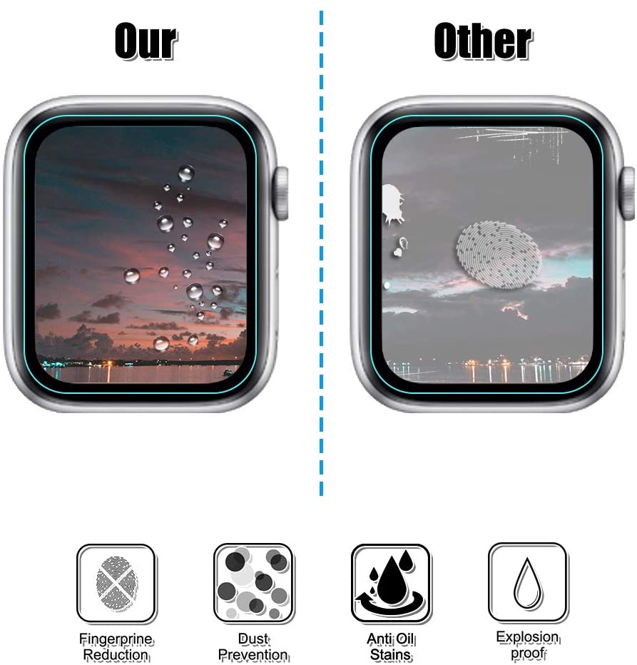 Tempered Glass Screen Protector for Apple Watch Series 9/8/7 - Anti-Scratch, Bubble-Free, HD Clear Protection - Perfect for Workouts, Swimming & Everyday Use