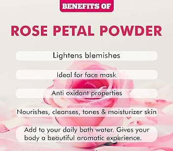 Pure & Natural Rose Petal Powder for Skin Care - 100g Organic Face Mask for Brightening, Tan Removal & Glowing Complexion | DIY Facial Treatment for Dry & Sensitive Skin | Perfect for Spa Day & Home Beauty Routine