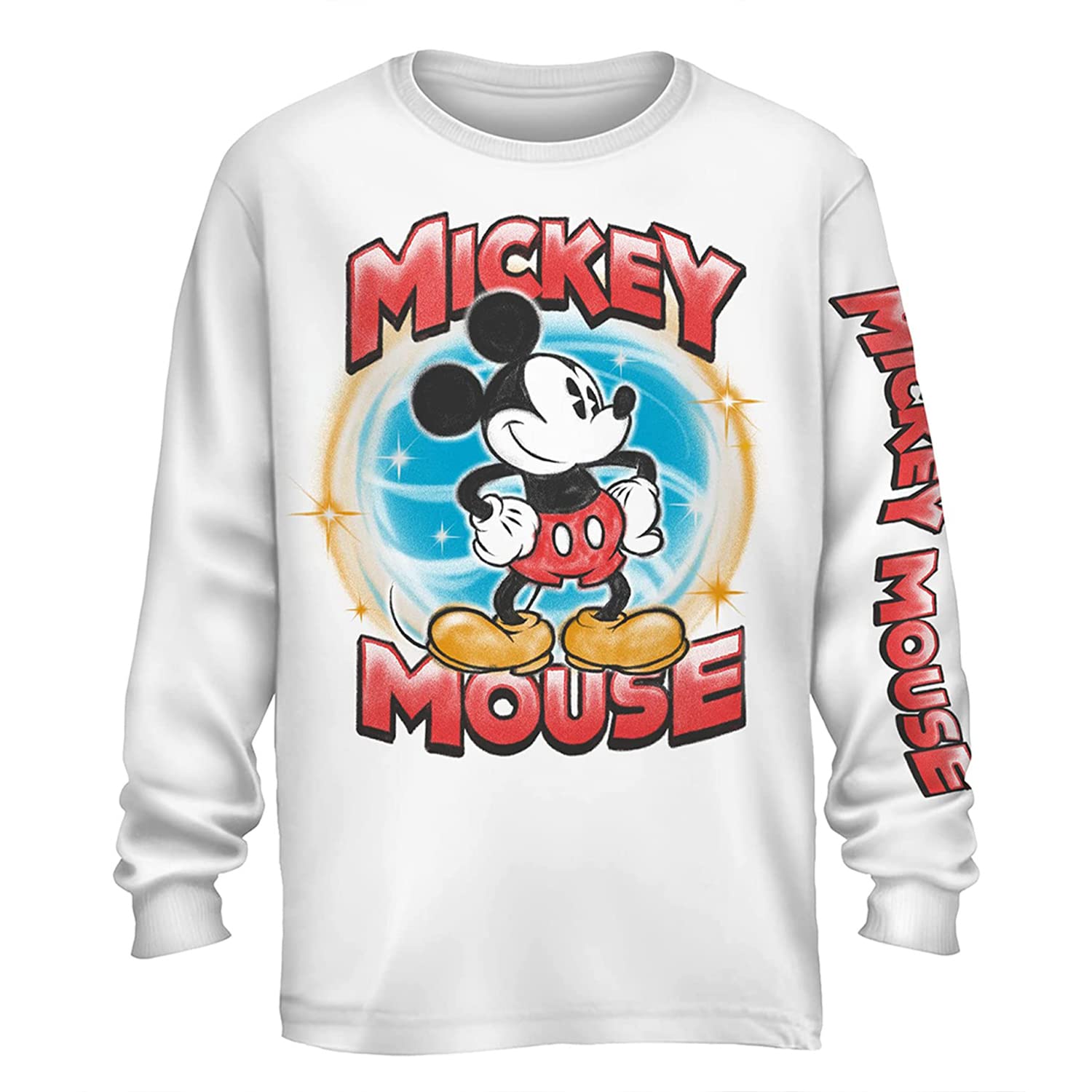 Disney Mickey Mouse Tie Dye Graphic Long Sleeve T-Shirt for Men - Classic Mickey Print Casual Shirt - Perfect for Disney Fans, Theme Parks & Everyday Wear