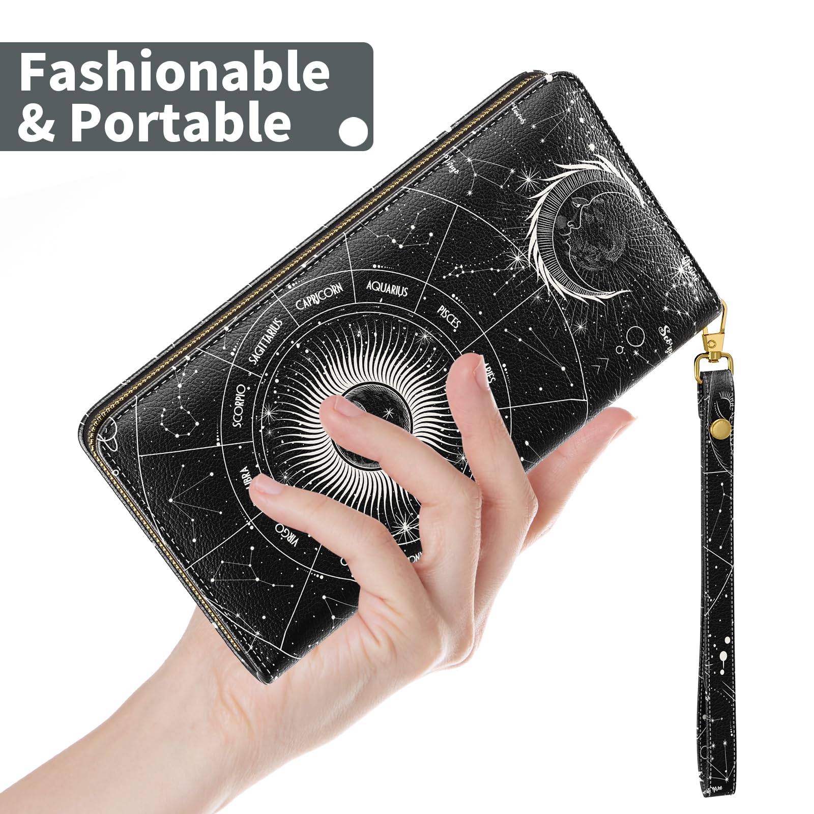Nipichsha Women's RFID Blocking Wristlet Wallet - Large Card Clutch Purse with Phone Holder | Stylish Ladies Wallet for Everyday Use, Travel & Shopping