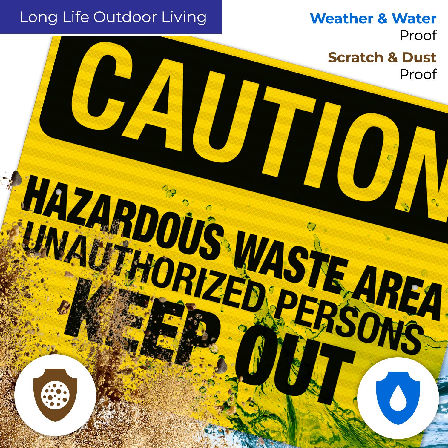 Hazardous Waste Area Sign - OSHA Compliant Keep Out Warning Sign, 24x30 Inches, 3M EGP Reflective .080 Aluminum, Fade Resistant for Indoor & Outdoor Use - Made in USA | Perfect for Construction Sites, Chemical Plants & Industrial Facilities