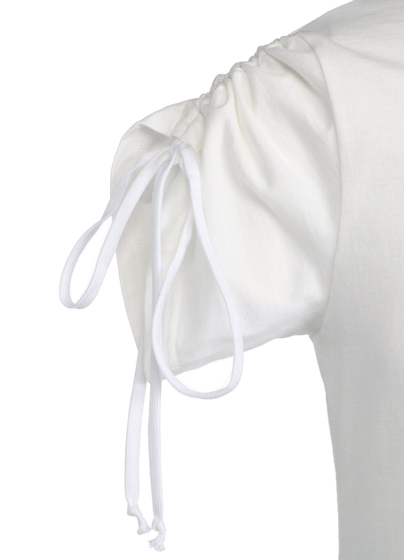 Stylish Cotton Jersey Asymmetrical T-Shirt with Gathered Strings - Trendy Women's Fashion for Casual Wear & Street Style