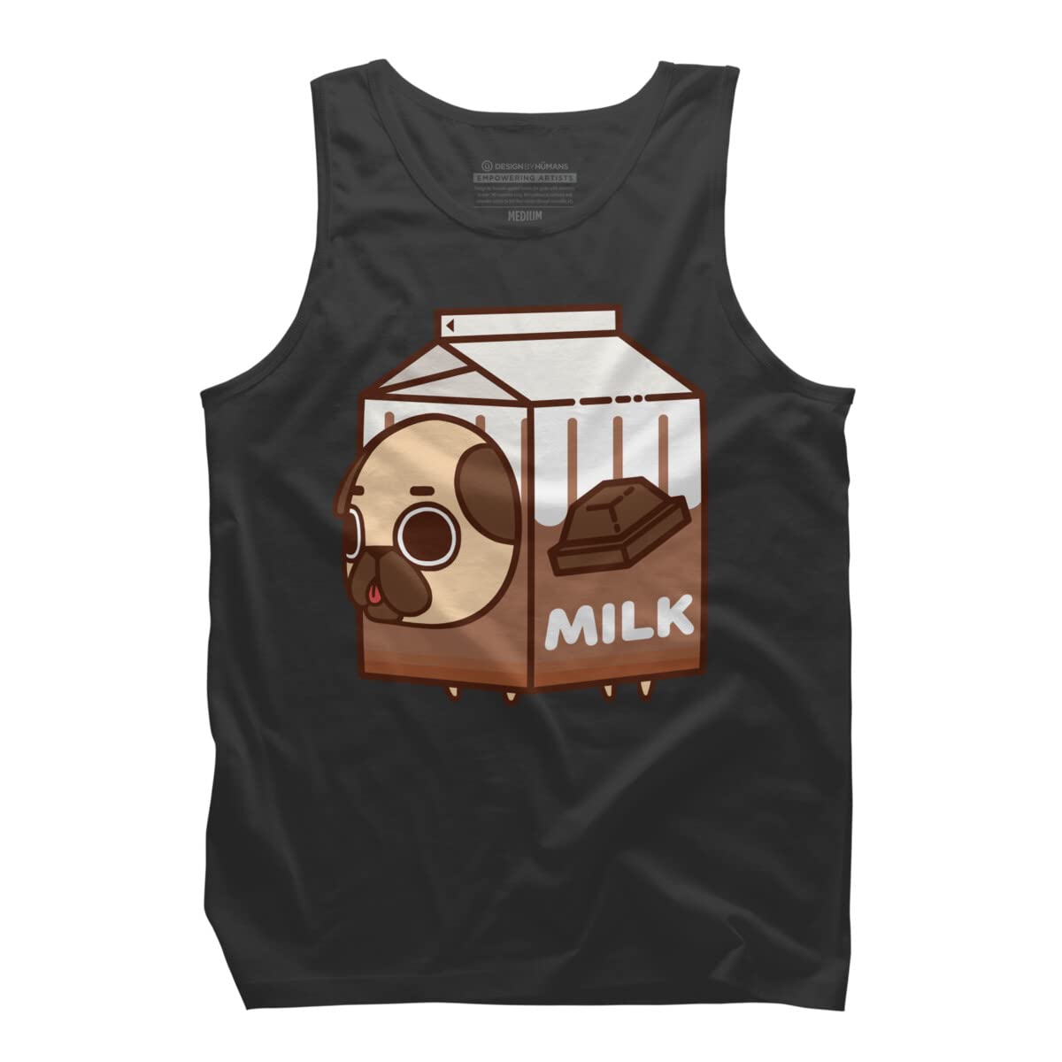 Design By Humans Men's Puglie Chocolate Milk Graphic Tank Top - Soft Cotton Casual Tee for Summer Outfits, Beach Wear & Lounge Comfort