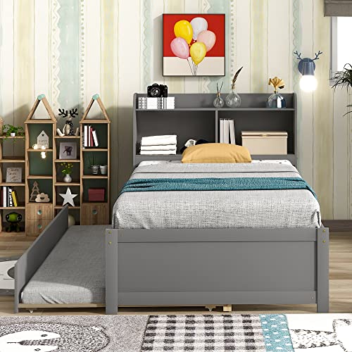Gray & Bookcase Headboard