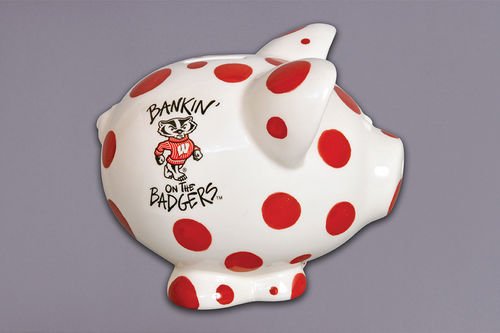 Wisconsin Badgers Ceramic Piggy Bank for Savings - Perfect for College Students, Kids & Collectors - Great Gift for Graduation, Birthday & Dorm Decor