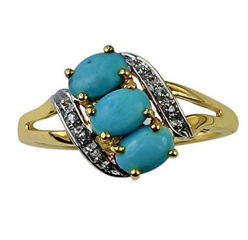 Natural Turquoise Pear-Shaped Gemstone 14K White Gold Ring for Women & Men – Handmade Birthday Jewelry, Anniversary Gift, Boho Chic Accessory for Everyday Wear & Special Occasions