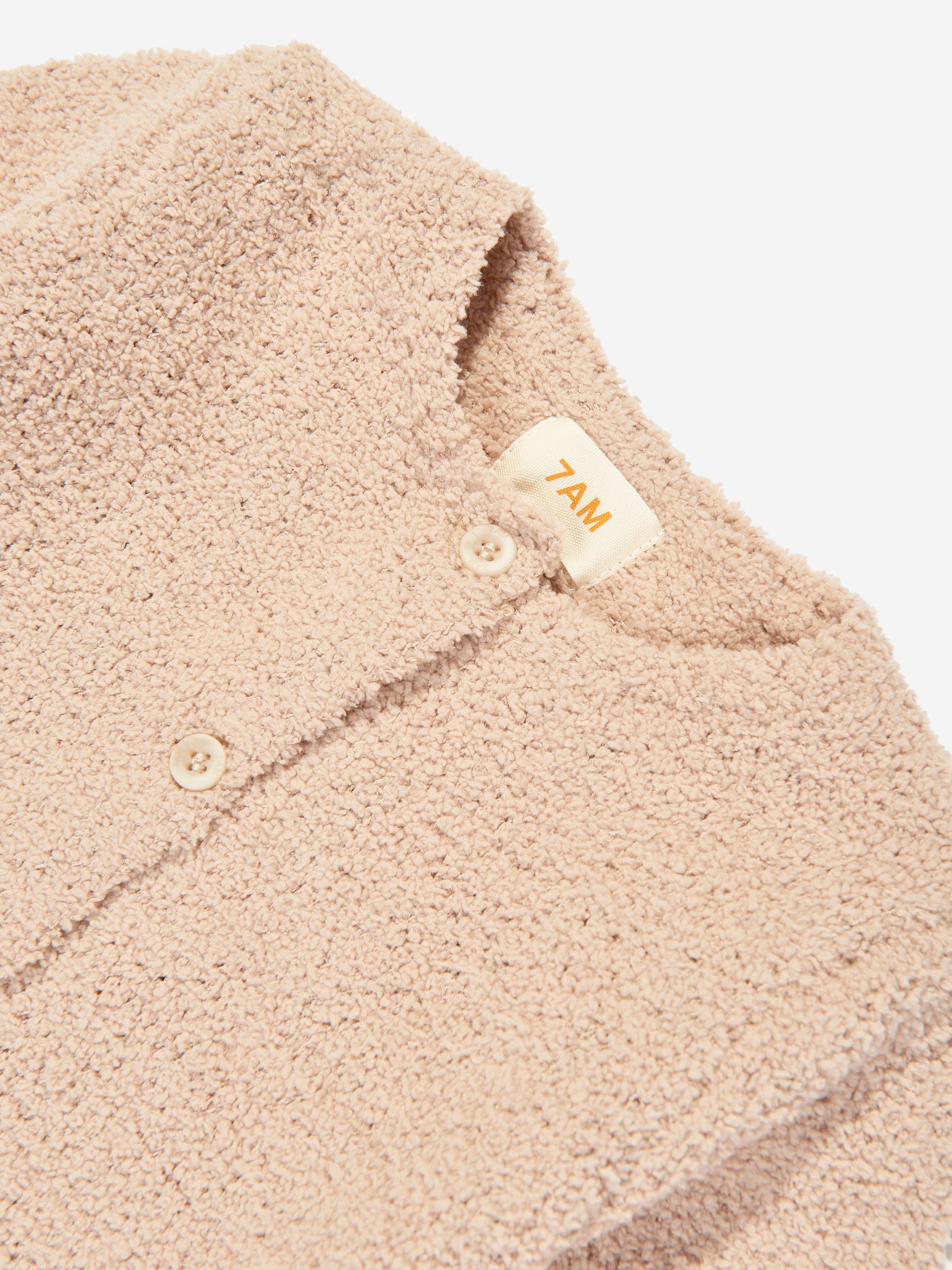 7AM Enfant Baby Fuzzy Long Sleeve Romper - Soft Beige Jumpsuit for Infants & Toddlers | Cozy Winter Outfit, Playtime & Photo Shoots
