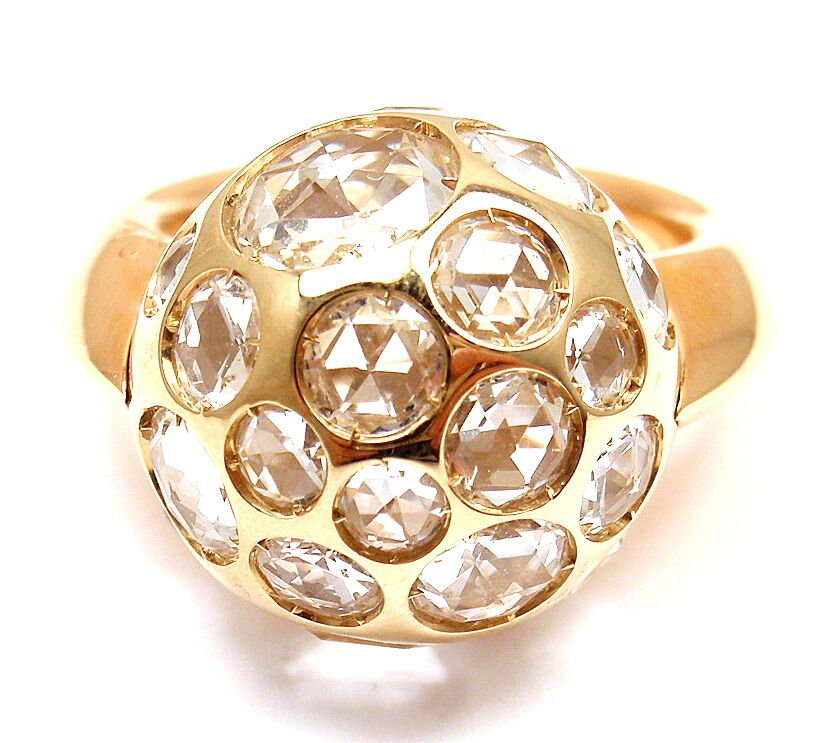 Authentic Pomellato Harem 18K Yellow Gold Rock Crystal Ring Size 5 - Luxury Jewelry for Women, Perfect for Weddings, Parties & Special Occasions