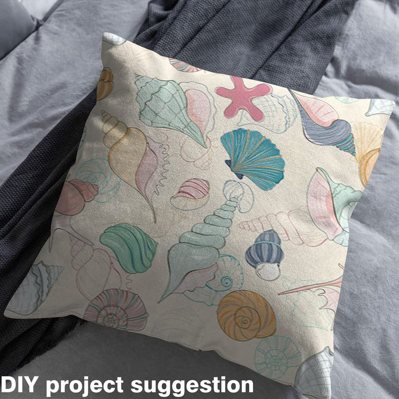 Feelyou Ocean Themed Upholstery Fabric by The Yard - Tropical Beach Coastal Nature Print Waterproof Material for DIY Home Decor, Chairs, Pillows & Crafts (3 Yards) | Perfect for Coastal Living Rooms, Beach House Decor & Seashell-Themed Projects