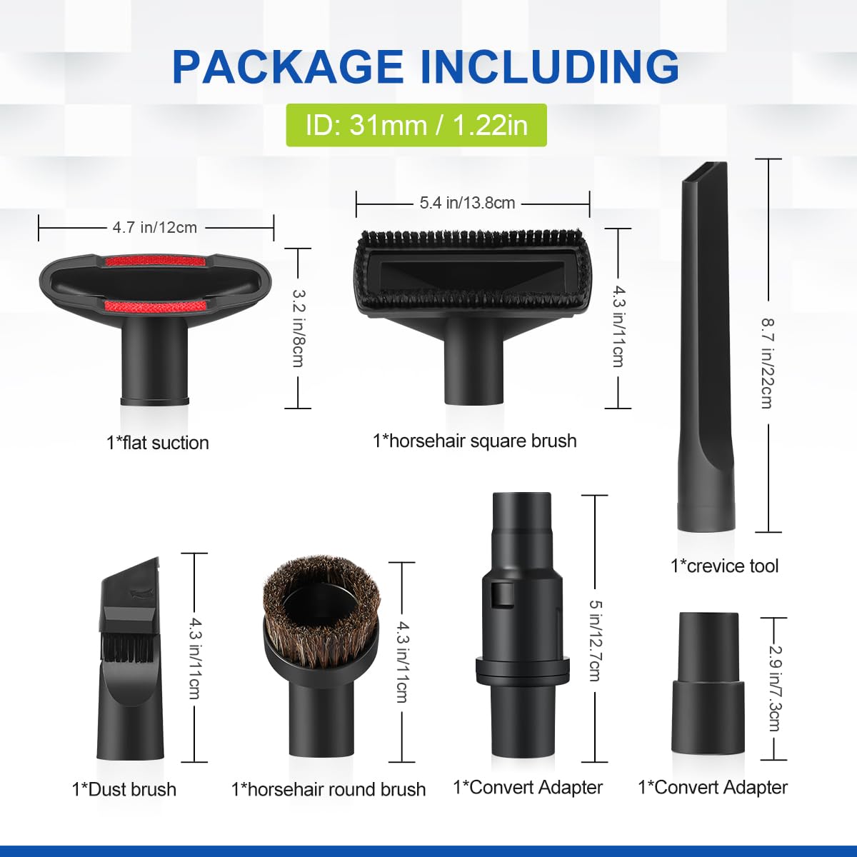 LANMU Vacuum Attachments Compatible with Shark Navigator NV360 NV352 NV356E, Rotator NV501 & Rocket HV301 HV322 - 1 1/4