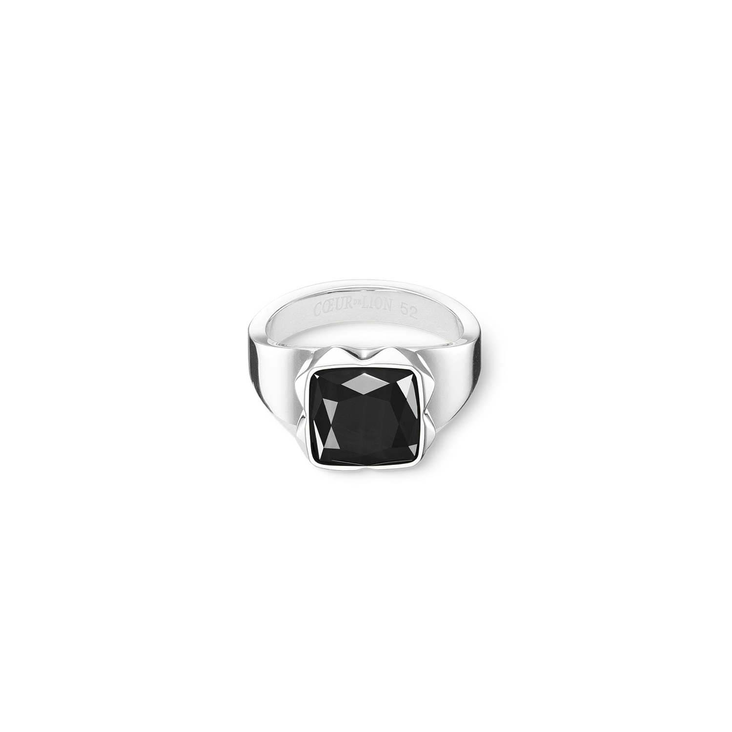 Square Onyx Silver Black Ring Spikes - Stylish Gothic Jewelry for Women & Men - Perfect for Parties, Concerts, and Alternative Fashion