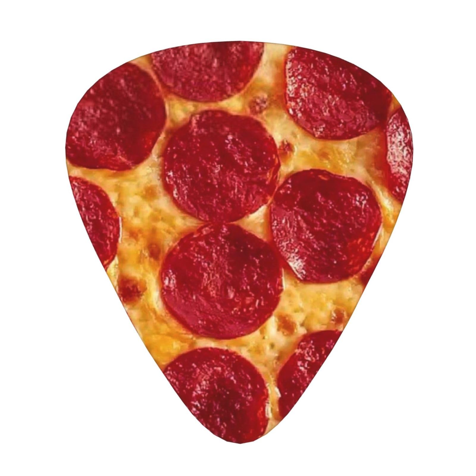 Premium 12-Pack Classic Guitar Picks for Electric, Acoustic Guitar, Bass & Mandolin - Durable One Size Plectrums with Pizza Design - Perfect for Practice, Live Performances & Studio Recording