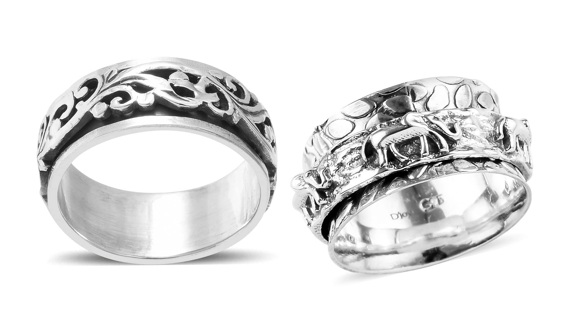 925 Sterling Silver Spinner Ring for Stress Relief - Handmade Boho Tribal Jewelry for Women & Men - Unique Oxidized Meditation Ring - Perfect for Anxiety Relief, Gifts & Everyday Wear