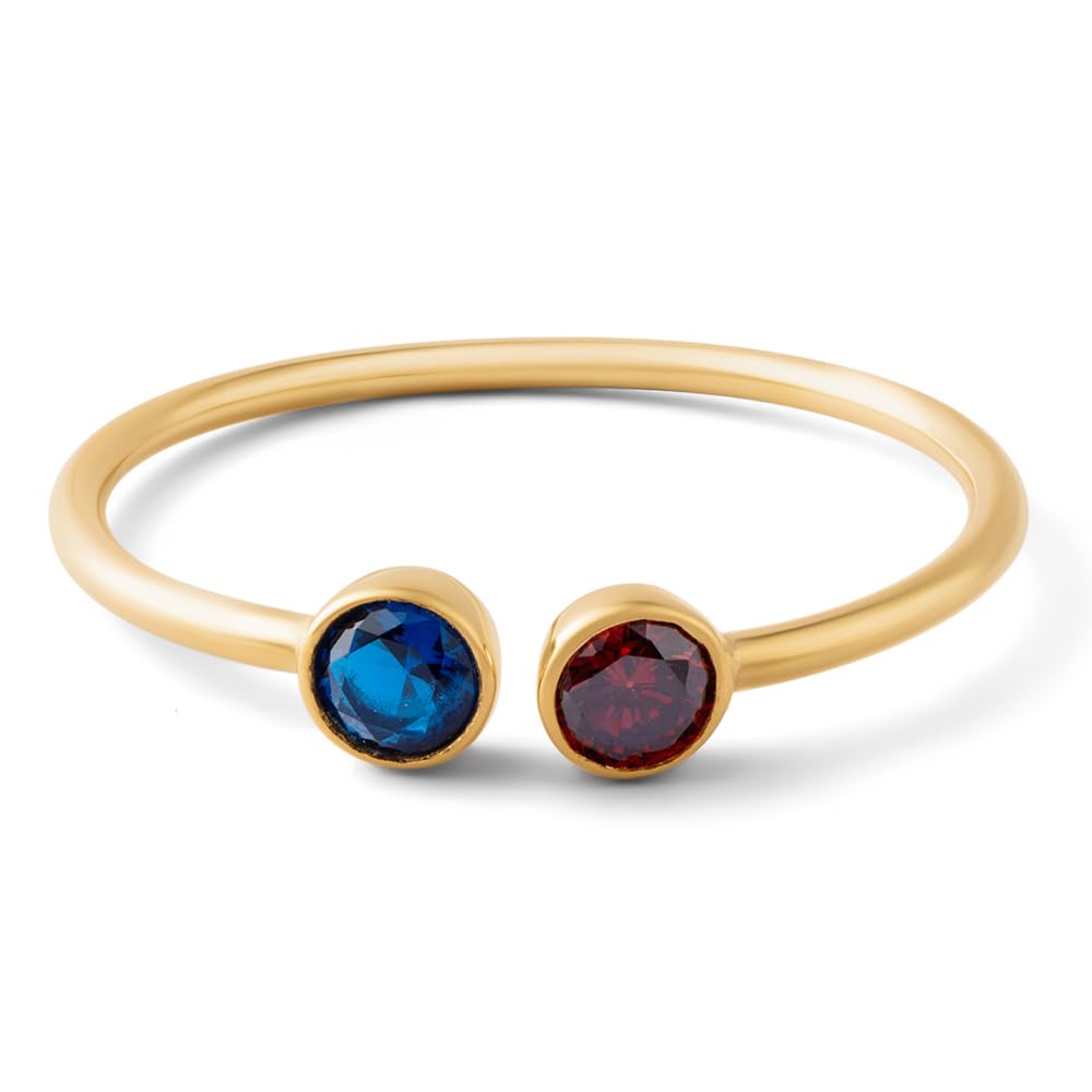 Personalized Dual Birthstone Ring for Mothers & Couples - Custom His & Her Two Birthstone Ring - Perfect Gift for Anniversary, Mother's Day & Valentine's Day (01-Duo)