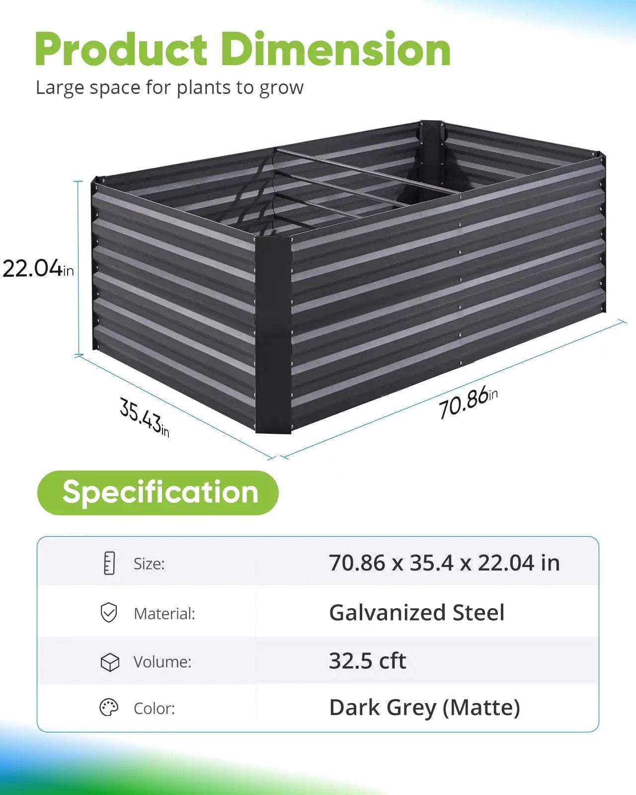 Elevated Raised Garden Bed Kit for Vegetables, Herbs & Flowers - Durable Outdoor Planter Box for Backyard, Patio & Balcony Gardening