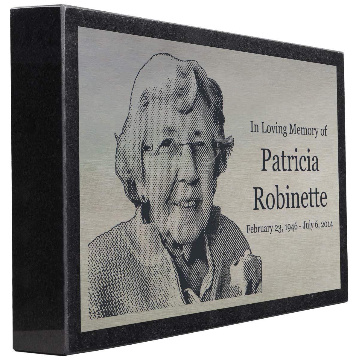 Premium Stainless Steel & Granite Memorial Headstone - Personalized Grave Marker for Loved Ones, Pets (Dogs, Cats) - 14