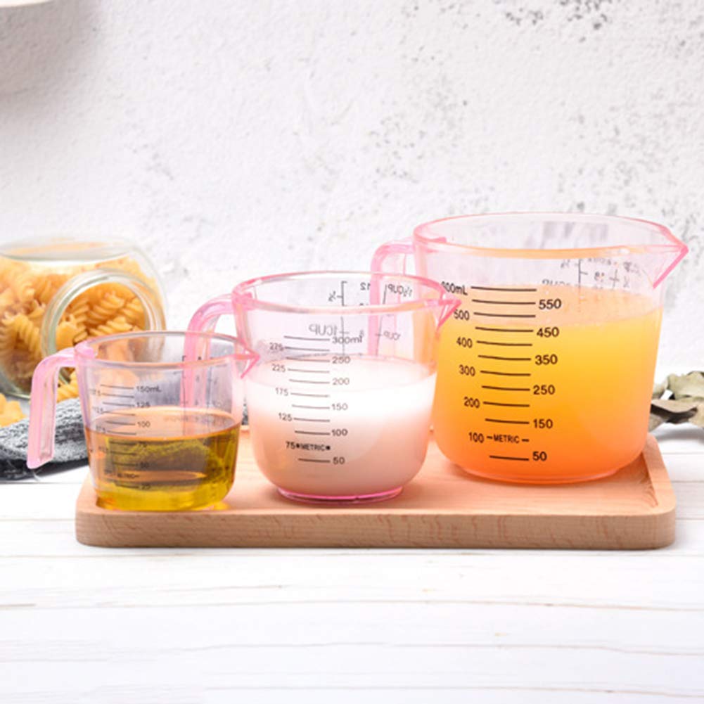 300ml Pink Measuring Cup with Handle - Kitchen Scale for Water, Milk, Eggs (150ml/300ml/600ml Options) - Perfect for Baking, Cooking & Meal Prep