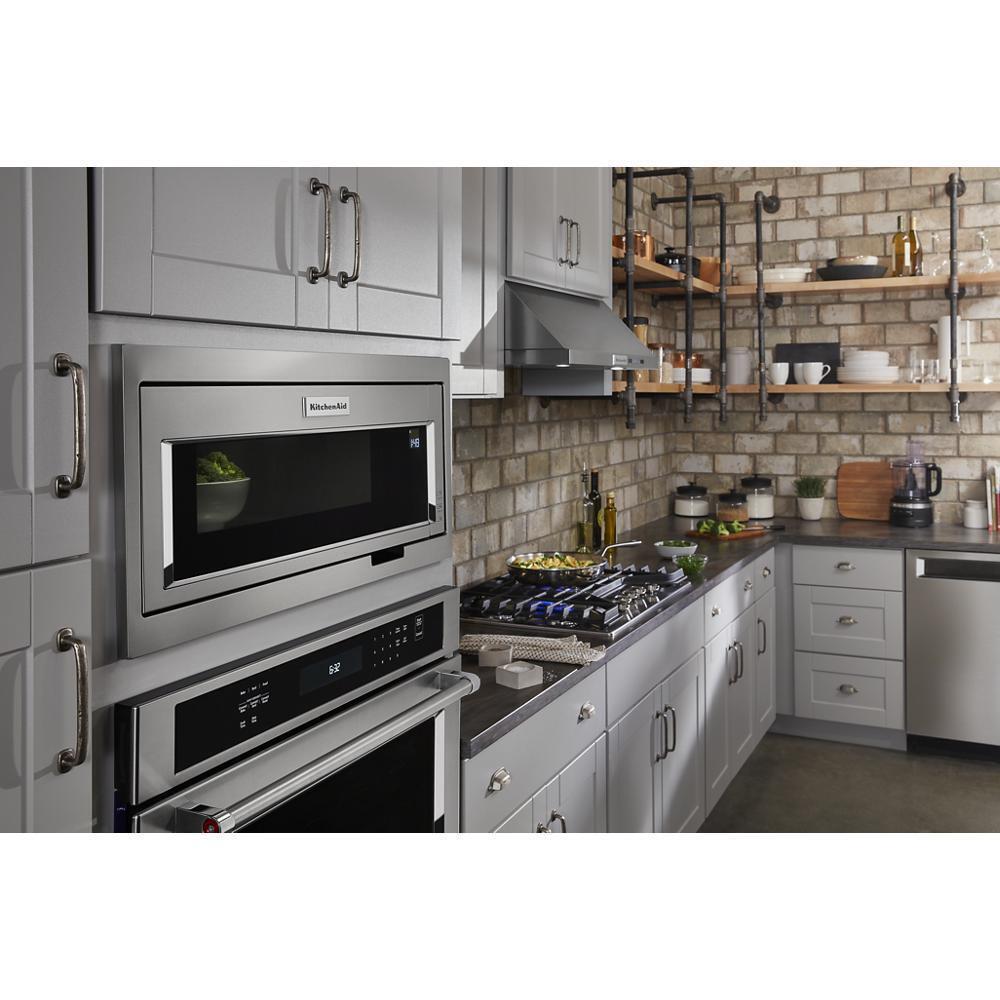 Amana W11451314 Built-In Low Profile Microwave Slim Trim Kit with Pocket Handle - Stainless Steel - Perfect for Modern Kitchen Remodeling & Space-Saving Appliance Installation