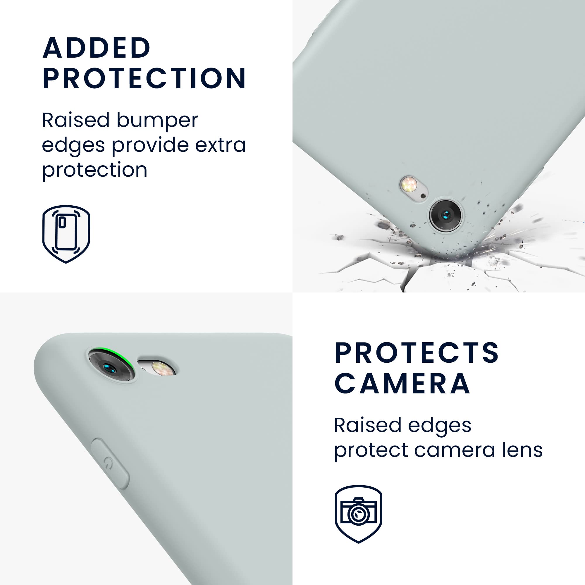 kwmobile Slim TPU Phone Case for Apple iPhone SE (2022/2020) & iPhone 8/7 - Protective Matte Cover with Soft Finish in Light Grey | Perfect for Everyday Use, Work & Travel