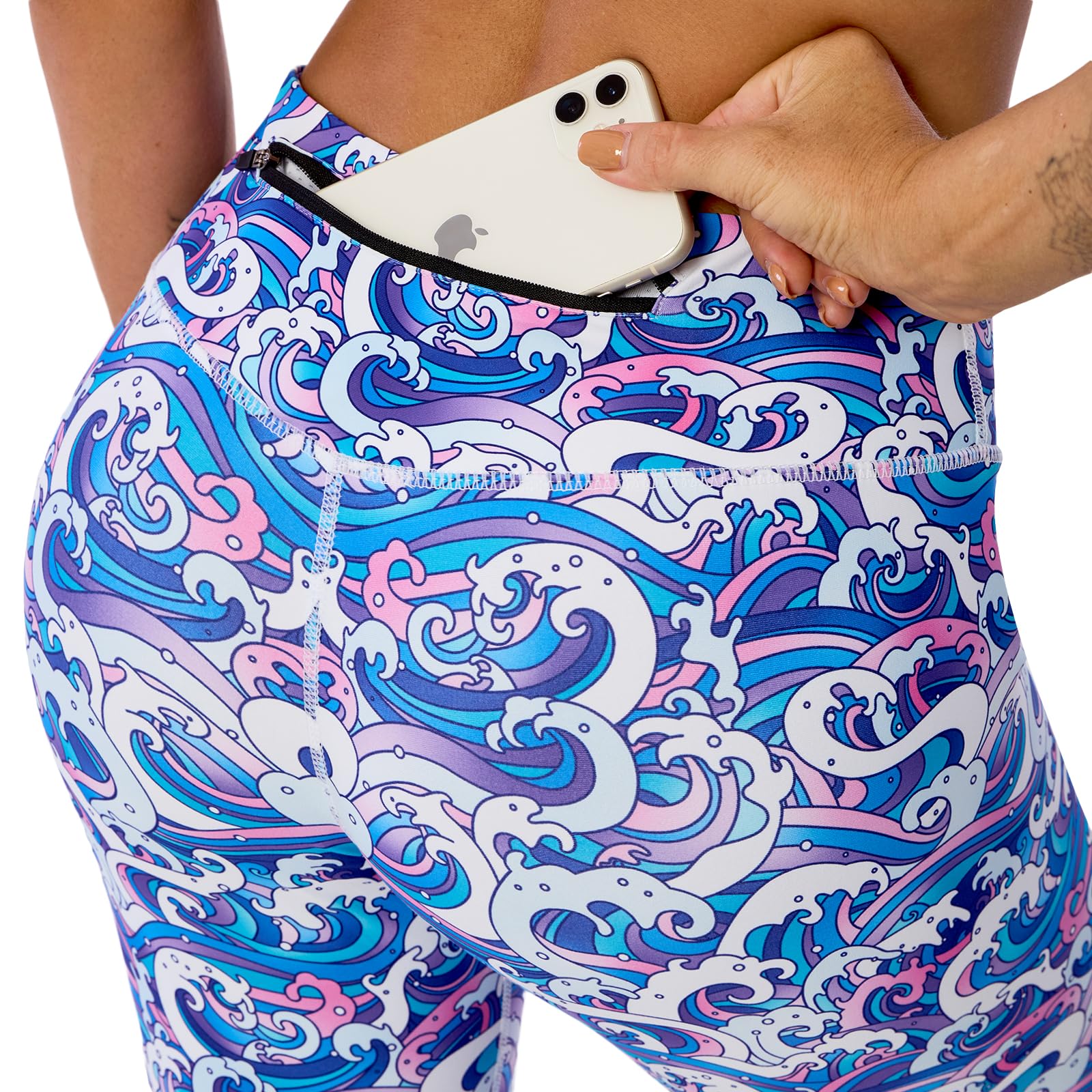 Printed Leggings with Pockets for Women - High Waisted Tummy Control Capri Yoga Pants - Moisture Wicking Spandex Workout Leggings - Perfect for Yoga, Gym & Casual Wear
