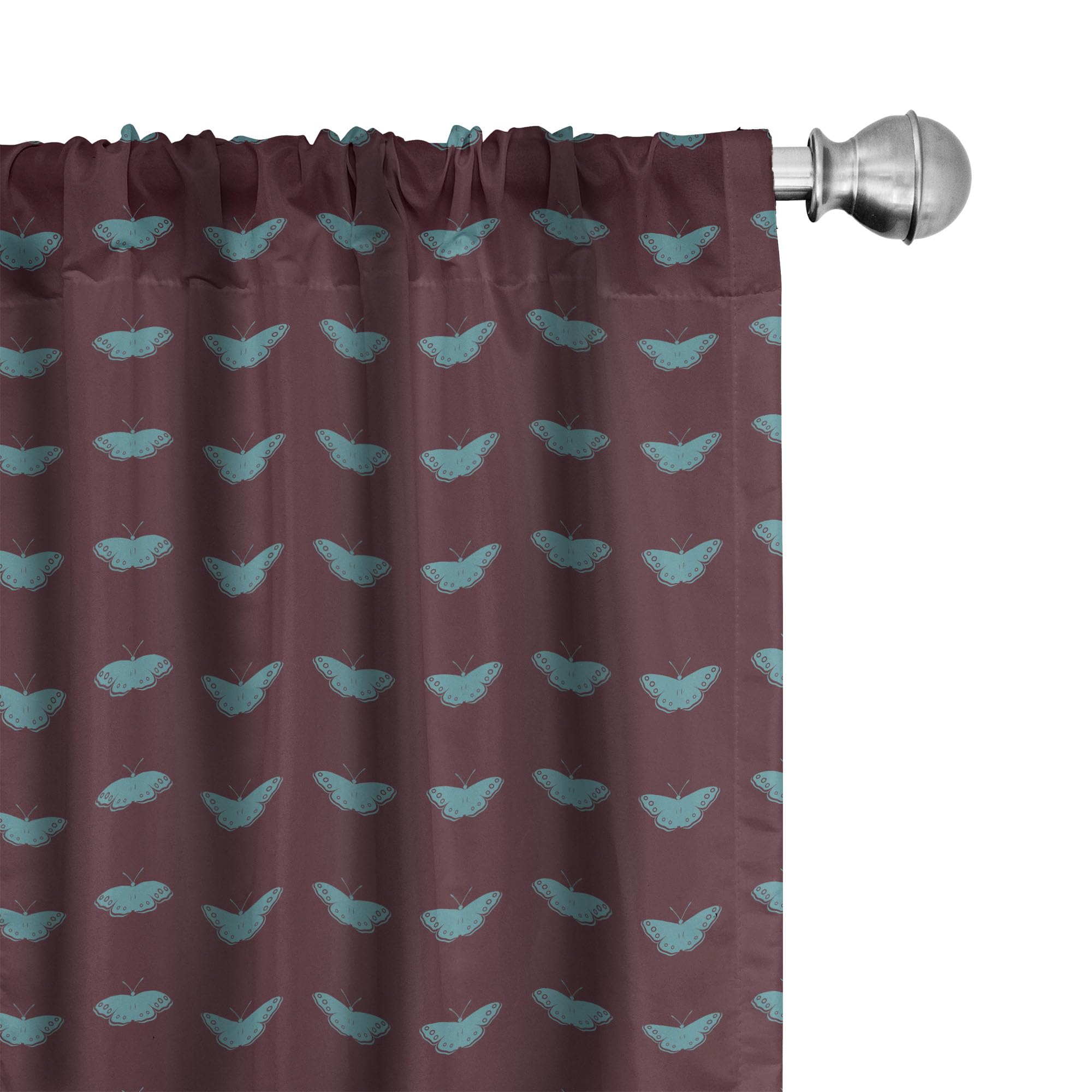 Ambesonne Butterfly Curtains - Blue Butterfly Silhouette Window Drapes with Ornate Wings Design, Dark Backdrop Blackout Curtains for Living Room & Bedroom, 2 Panels Set 28