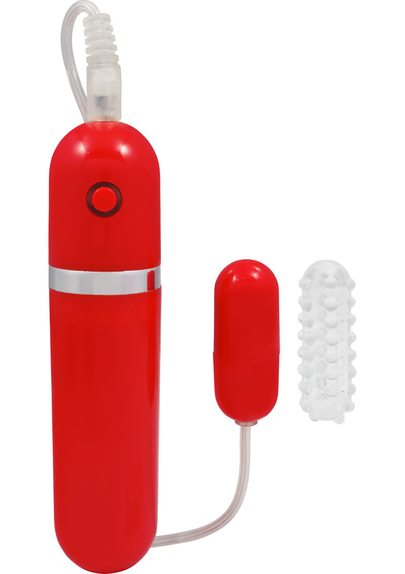 Ahhh Vibrating Bullet with Wired Remote Control - Powerful Mini Massager for Women & Couples - Red - Perfect for Sensual Massage & Intimate Moments