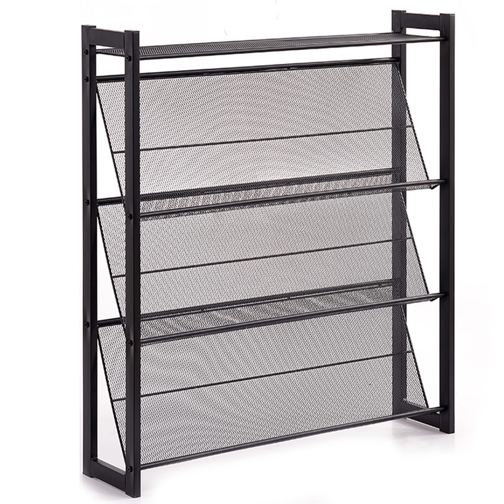 Doorhighpeak Slim Metal Shoe Rack - Freestanding Shoe Organizer with Large Capacity | Space-Saving Mesh Shoe Shelf for Sandals & Slippers | Perfect for Bedroom, Closet, Entryway & Small Apartments | Compact Shoe Storage Solution for Home Organization