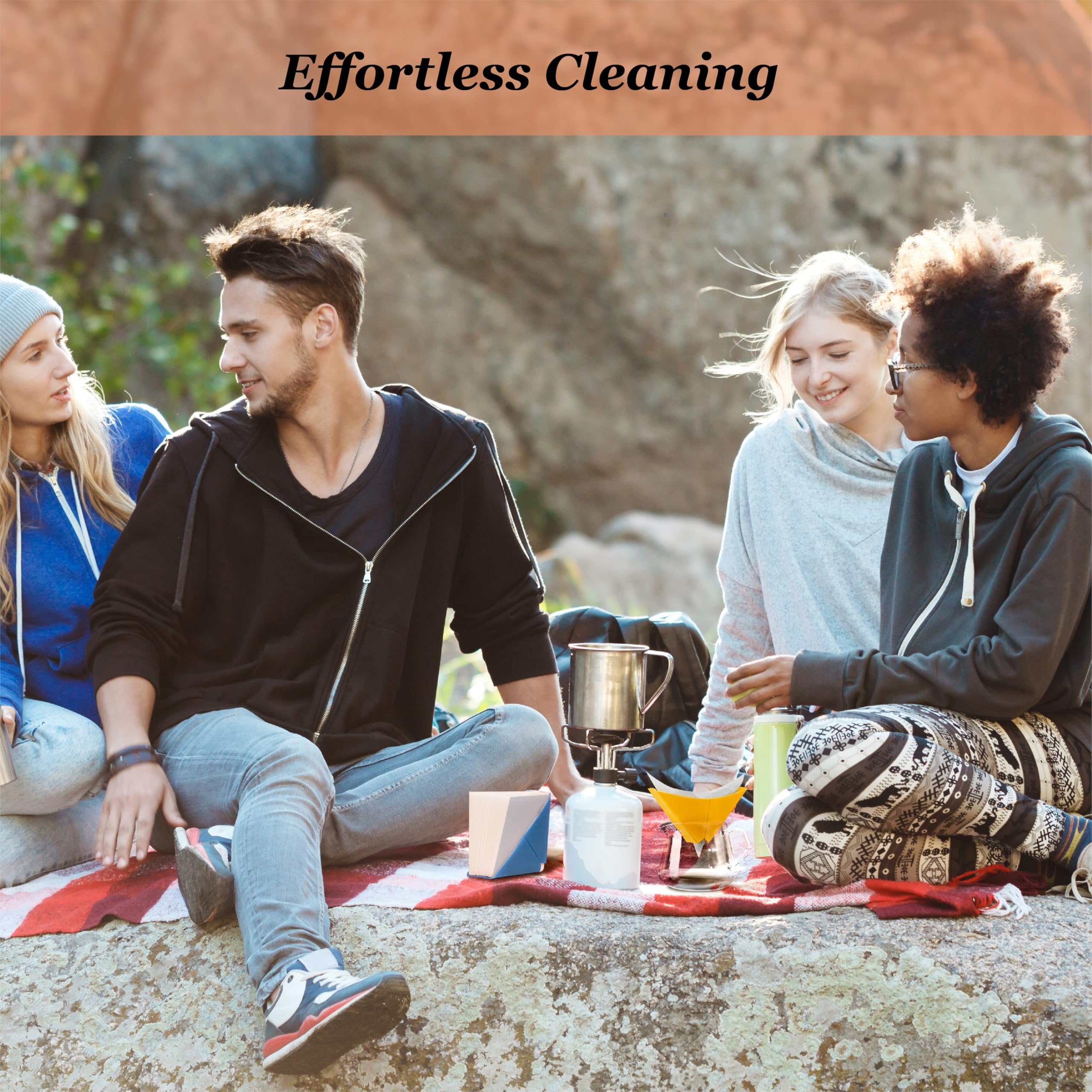 Premium Silicone Pour Over Coffee Maker - 2-Piece Portable Camping Coffee Dripper Set for Rich & Smooth Flavor | Compact Travel-Ready Design for Outdoor Adventures, Hiking & Backpacking | Perfect for Camping, Office & Home Brewing