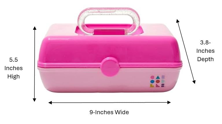 Caboodles Makeup Case - Medium Cosmetic Organizer with Mirror, Pink Rose Storage Box (9