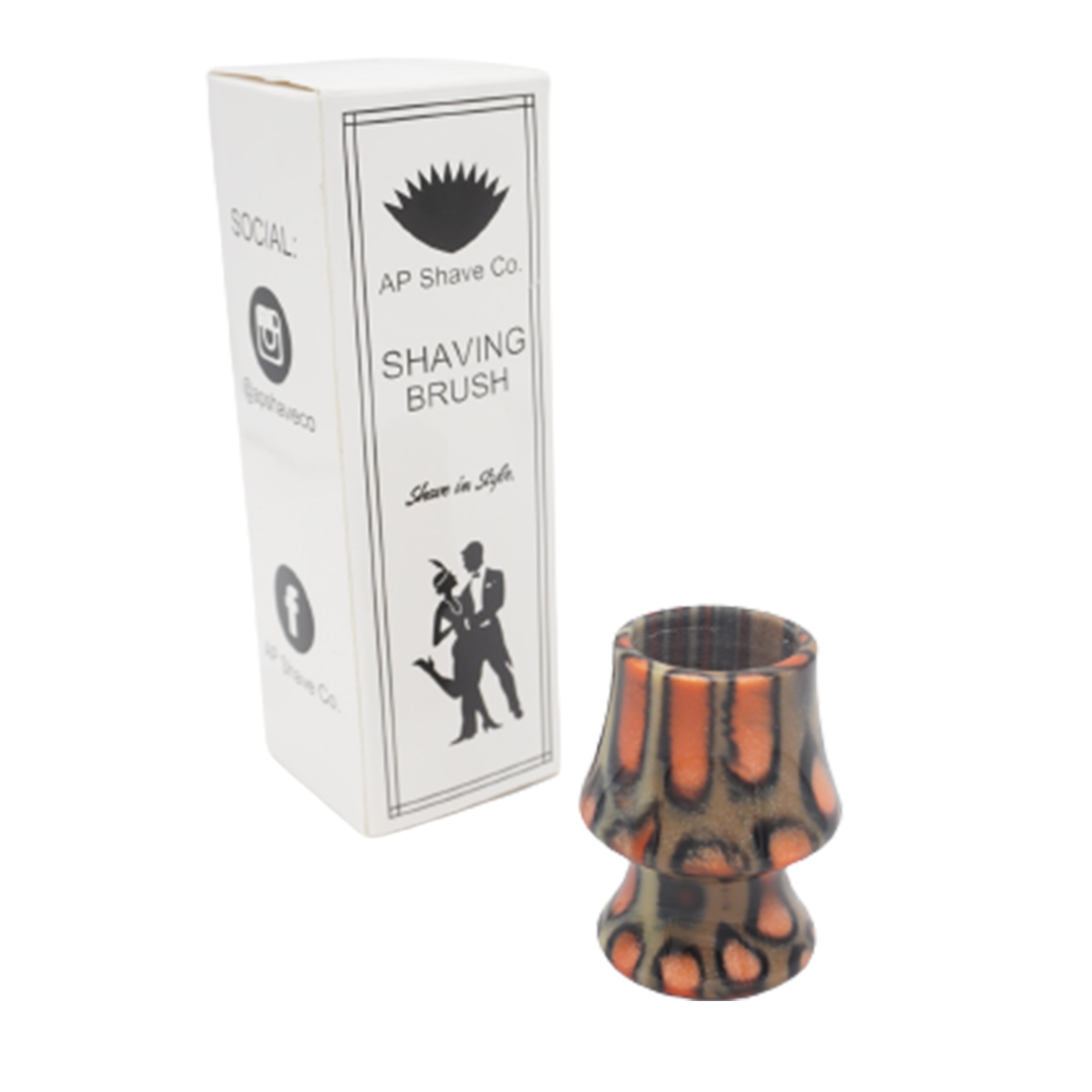Premium Orange Tigris Perla Handcrafted Shaving Brush Handle - Fits 24mm & 26mm Knots - Perfect for Wet Shaving & Grooming Rituals - Luxury Shaving Accessory for Men's Beard Care