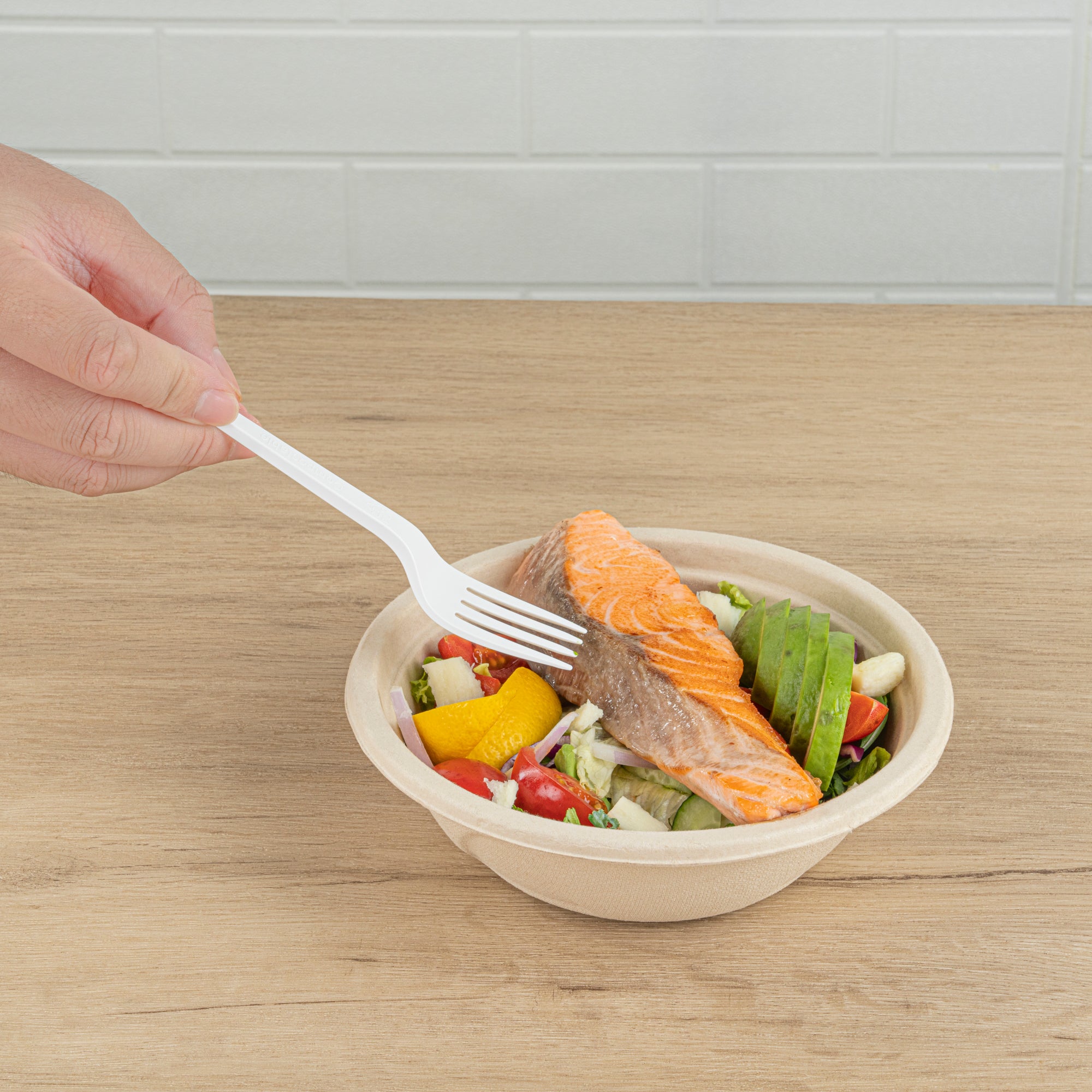 Eco-Friendly Compostable White CPLA Plastic Forks - 250 Count Box, Heat Resistant & Biodegradable Cutlery for Parties, Picnics, and Catering Events