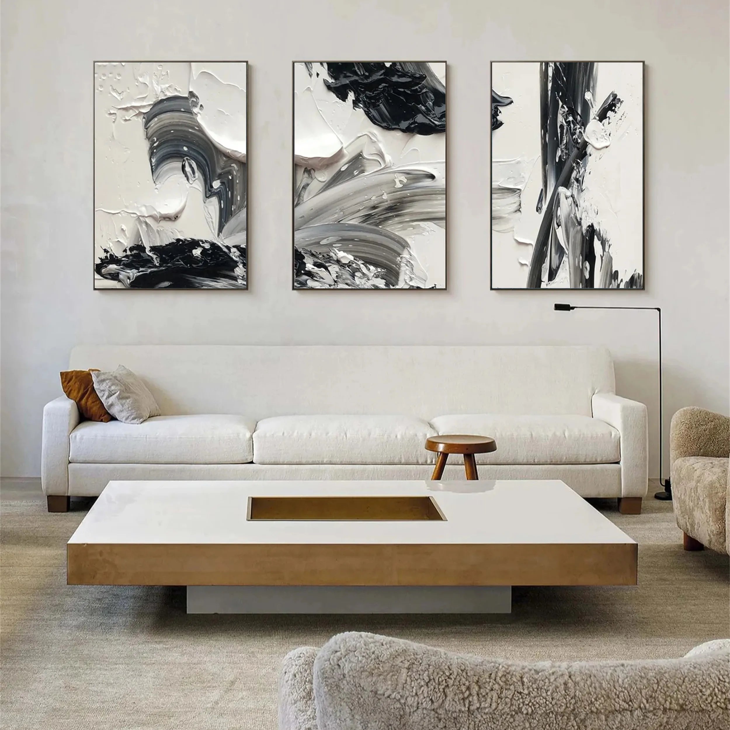 Minimalist Abstract Balance Canvas Wall Art Set of 3 - Modern Home Decor for Living Room, Bedroom & Office - #MM285