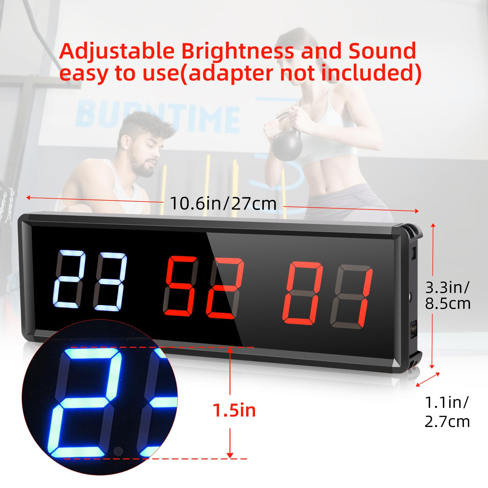 PELLOR Digital Wall Clock with Timer - 1.5