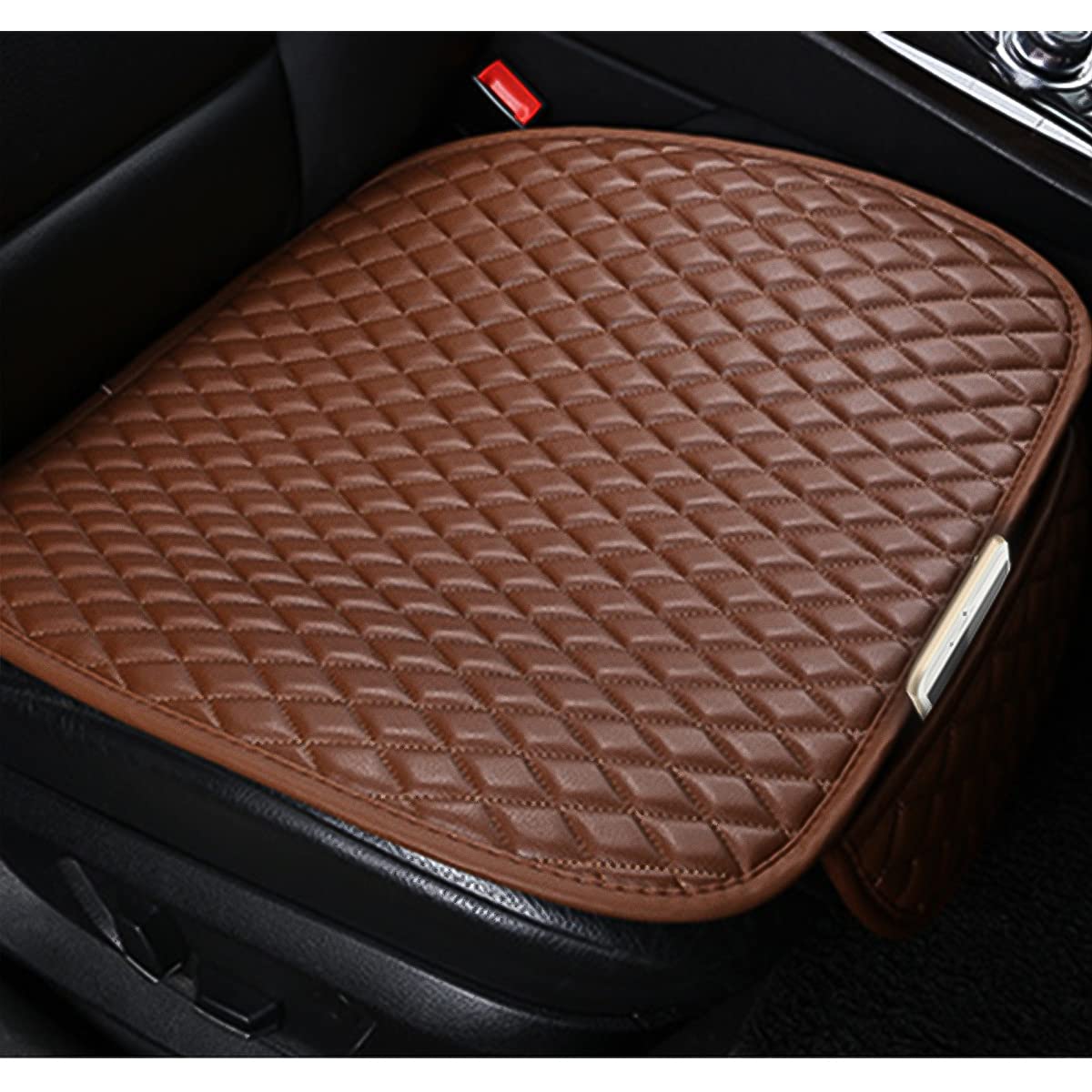 Premium Moly Magnolia Leather Car Seat Cover & Protector - Universal Fit for 90% Cars & SUVs, Comfortable Cushion for Men & Women (Coffee Brown) - Perfect for Road Trips, Daily Commutes & Luxury Interior Upgrade