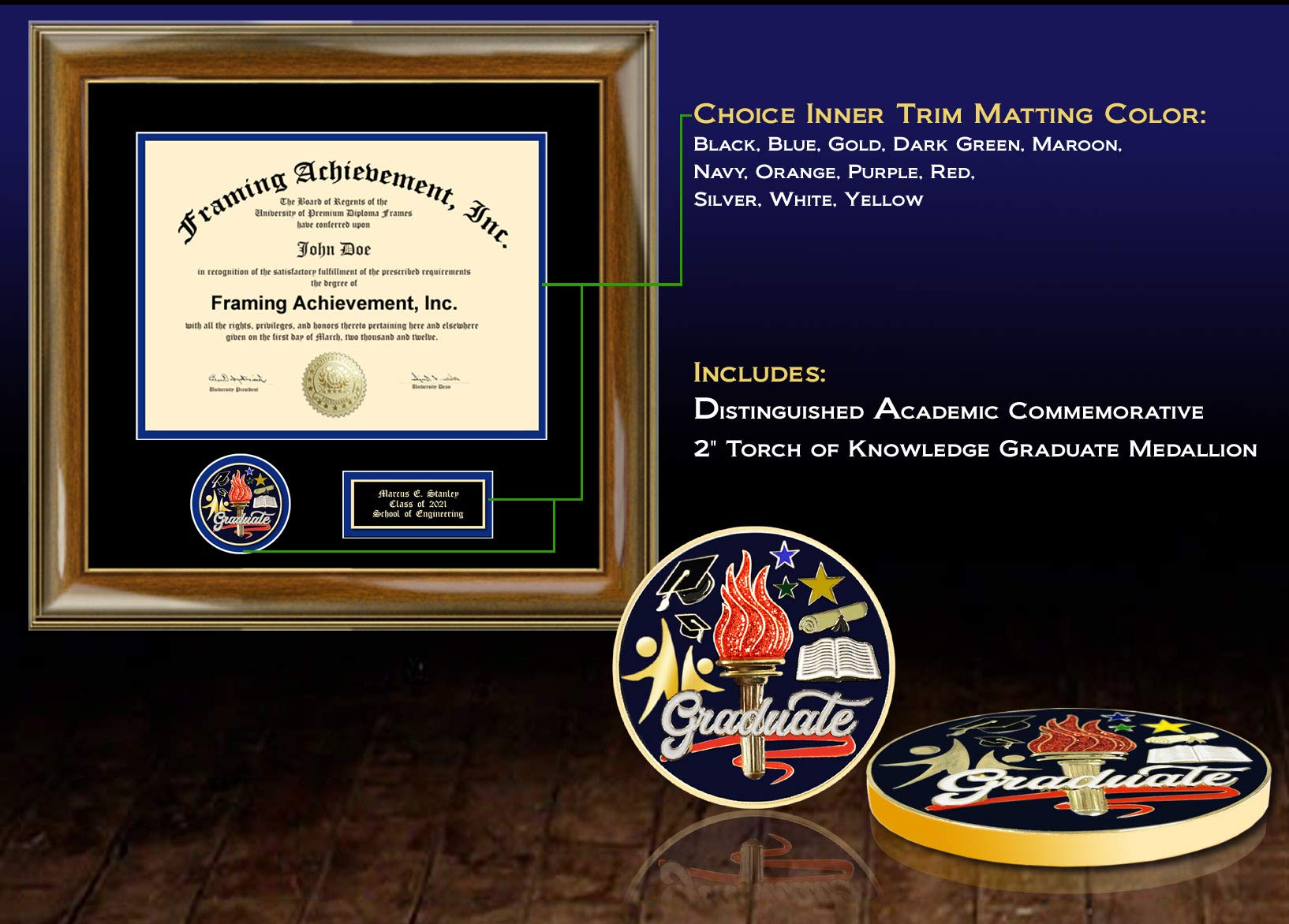 3D College Diploma Frame with Medal Holder - Certificate Display Case for Graduation Awards - Bachelor, Master, MBA, PhD Gift - Perfect for Office, Home, or Study Room Decor