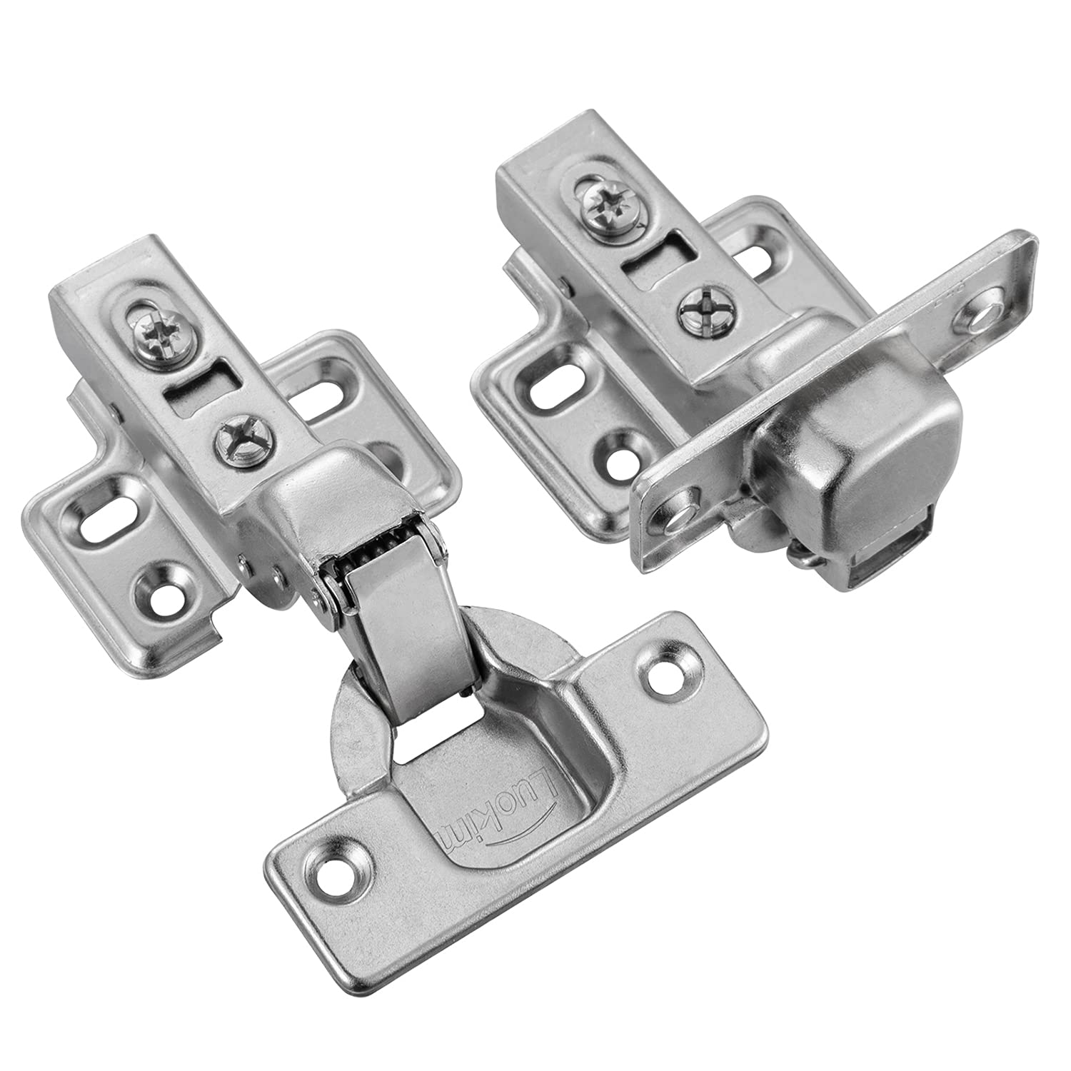 Luokim 40-Piece Soft Close Concealed Cabinet Hinges - 105 Degree European Frameless Hinge with Nickel Plated Finish - Perfect for Kitchen Cabinets, Wardrobes & Furniture Installation