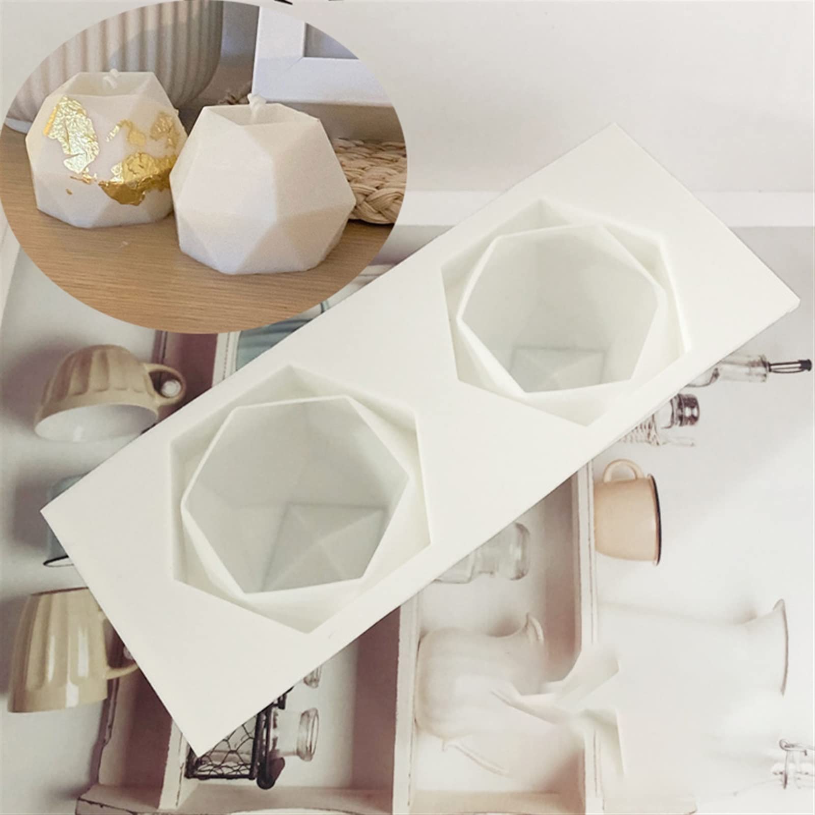 Zhengbo DIY 3D Silicone Candle Mold Set - Army Green Wax Candle Making Kit for Aromatherapy, Handmade Soy Candles & Cube Soap Molds - Perfect for Home Decor, Gifts, Spa Relaxation and Craft Projects